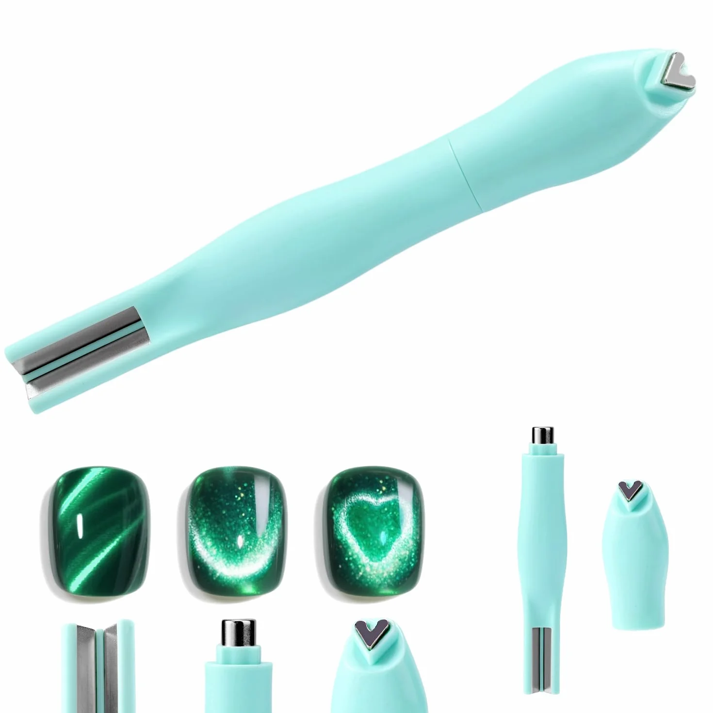 Magnes 3 w 1 Cat Eye do Paznokci, Wielofunkcyjne Narzędzie Magnetyczne, Kształt Kociego Oka, Okrągły Linia Serce, Akcesoria DIY