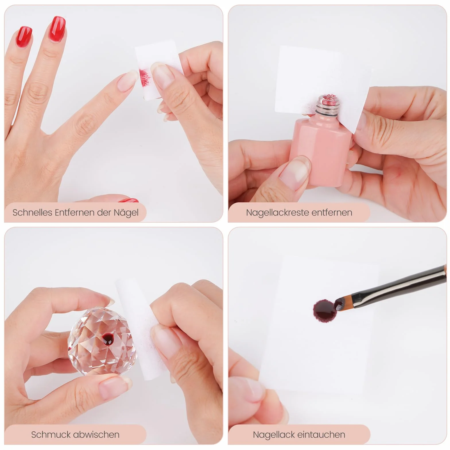 Waciki do manicure niestrzępiące się 300 sztuk
