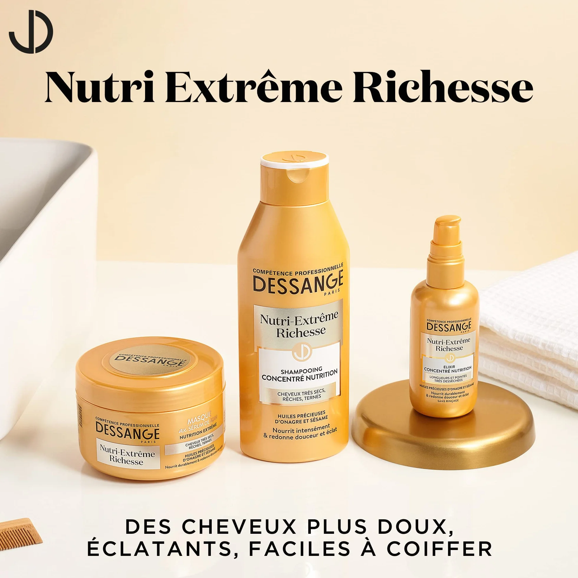 DESSANGE Zestaw Nutri-Extreme Richesse Odżywczy szampon maska Elixir do bardzo suchych włosów