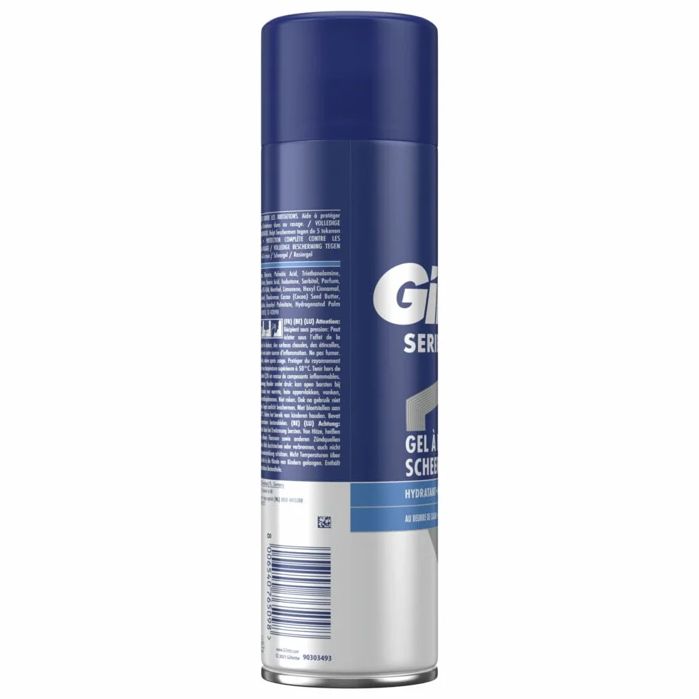 Gillette Nawilżający żel do golenia z masłem kakaowym, 200 ml
