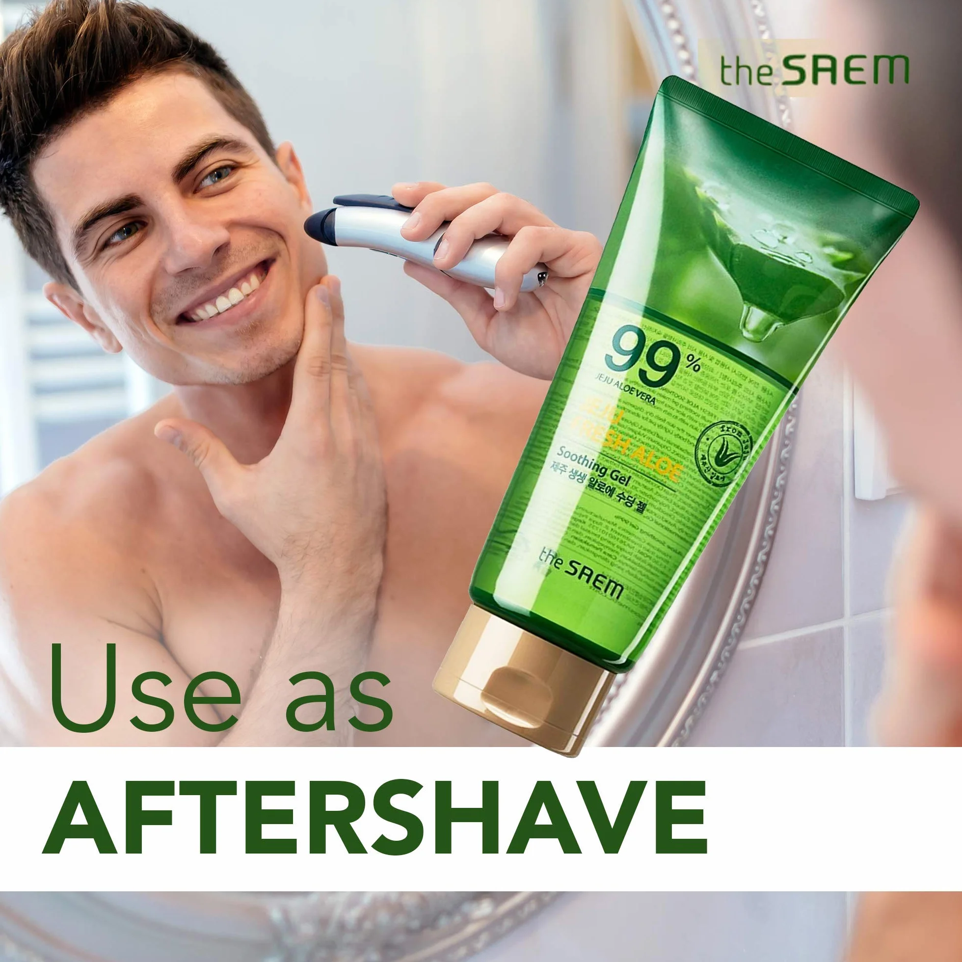 Naturalne Żel Aloe Vera 100 procent nawilżający krem do twarzy, ciała - Żel do włosów, pielęgnacja po słońcu - Oparzenia słoneczne Koreańska kosmetyka After Sun Aloeveragel - 300 ml