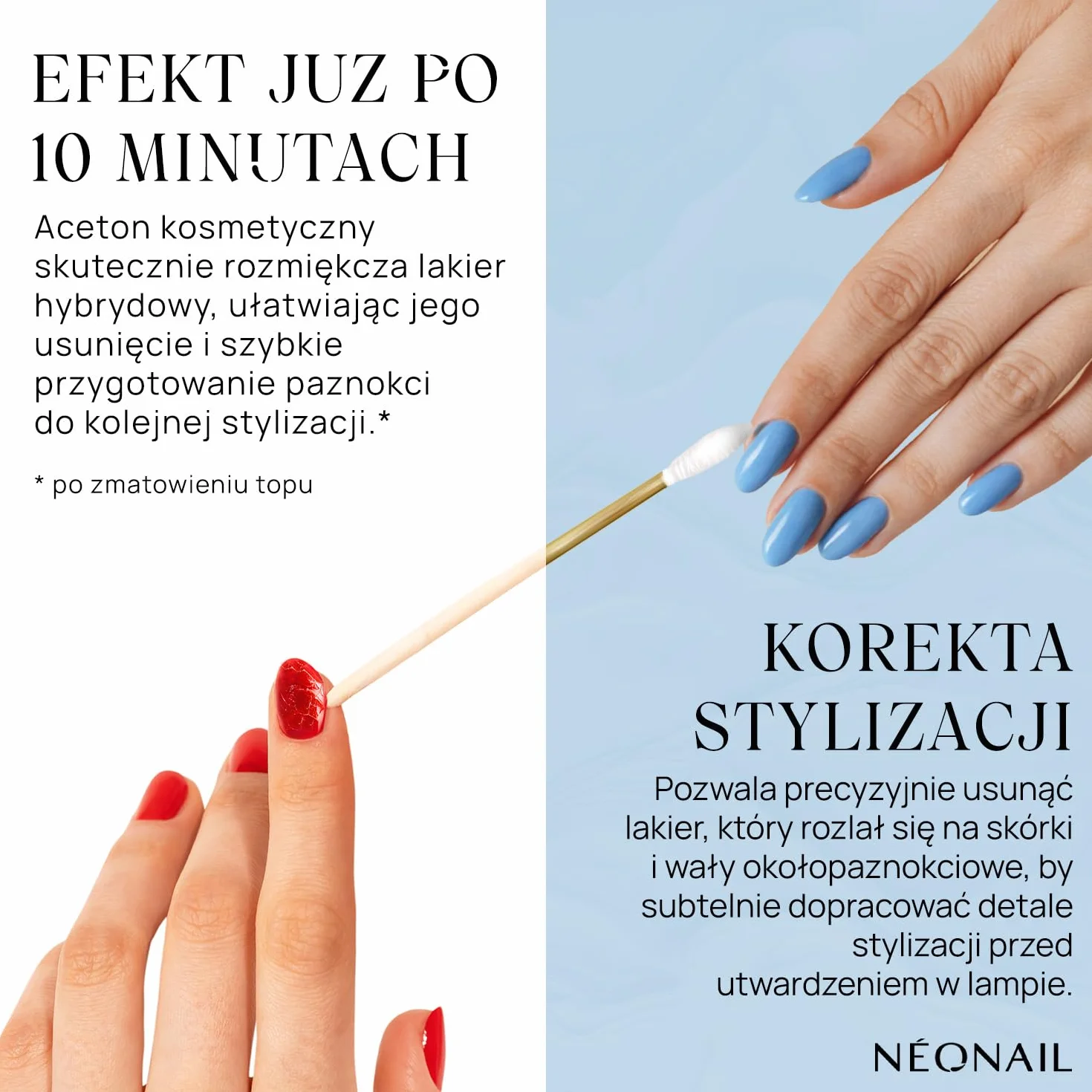 NÉONAIL Aceton Kosmetyczny - Acetone UV GEL Polish Remover - Zmywacz do Paznokci - Płyn do Usuwania Lakierów Hybrydowych - 100 ml