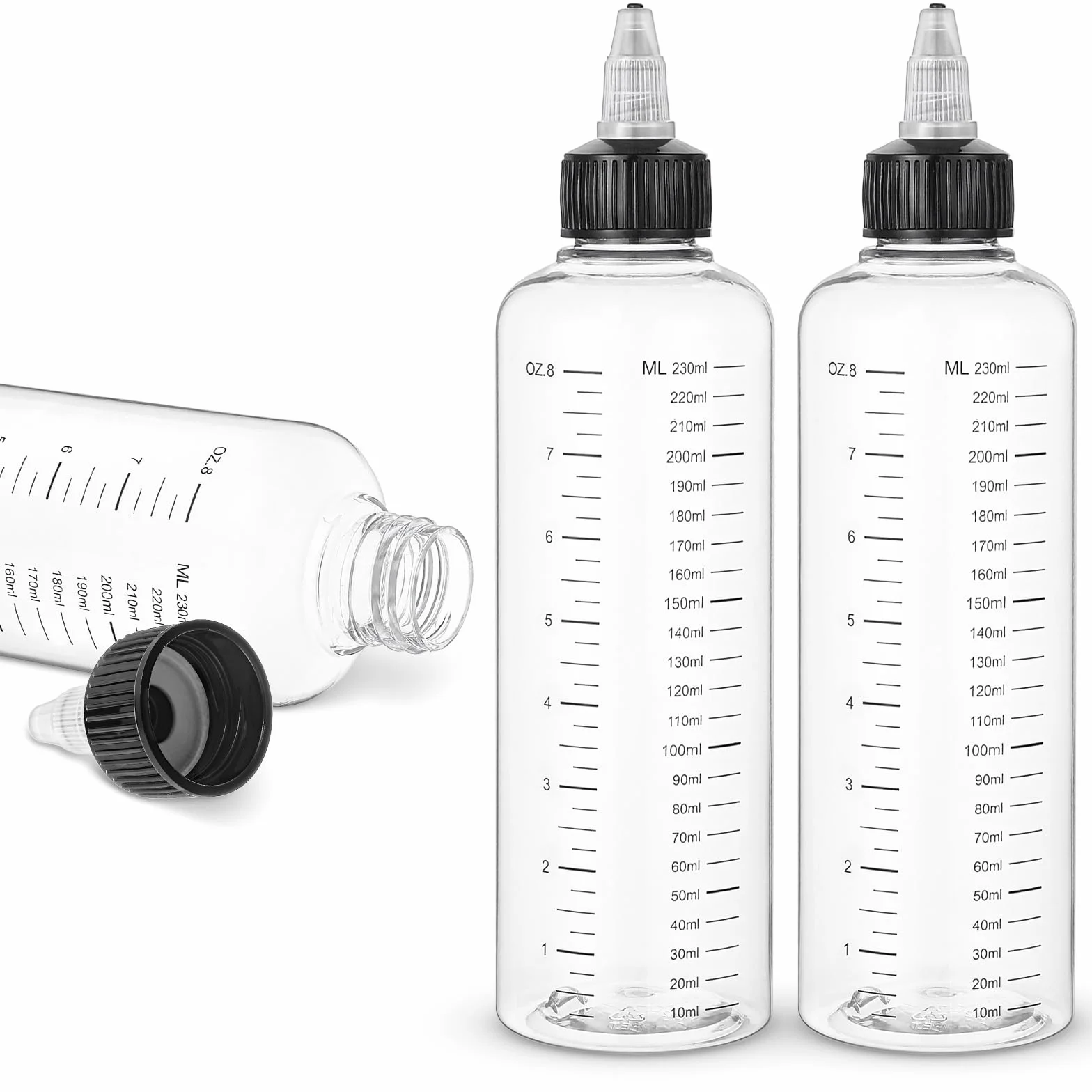 Buteleczka ściskana 230ml olejek do włosów aplikator do skóry głowy