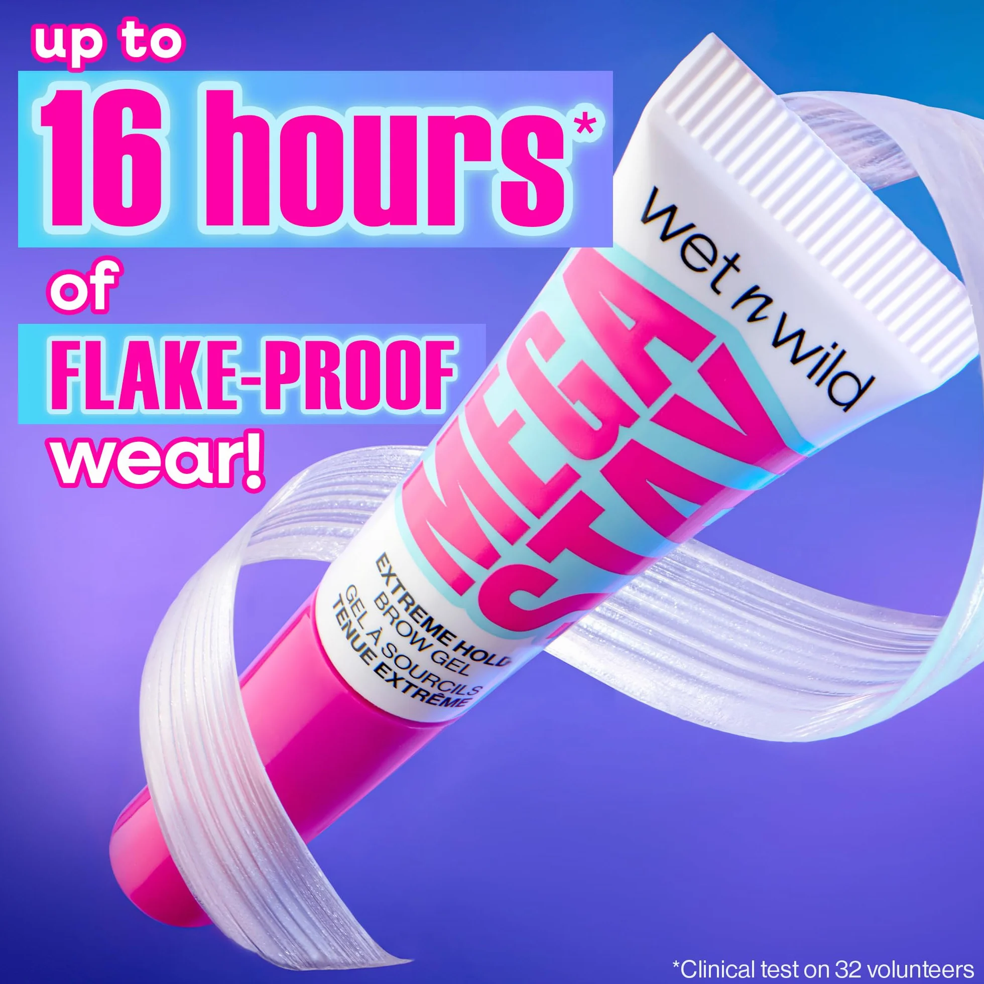 Wet n Wild Mega Stay Extreme Hold Brow Gel, Żel do Brwi, Bezbarwny, Trwałość 16h