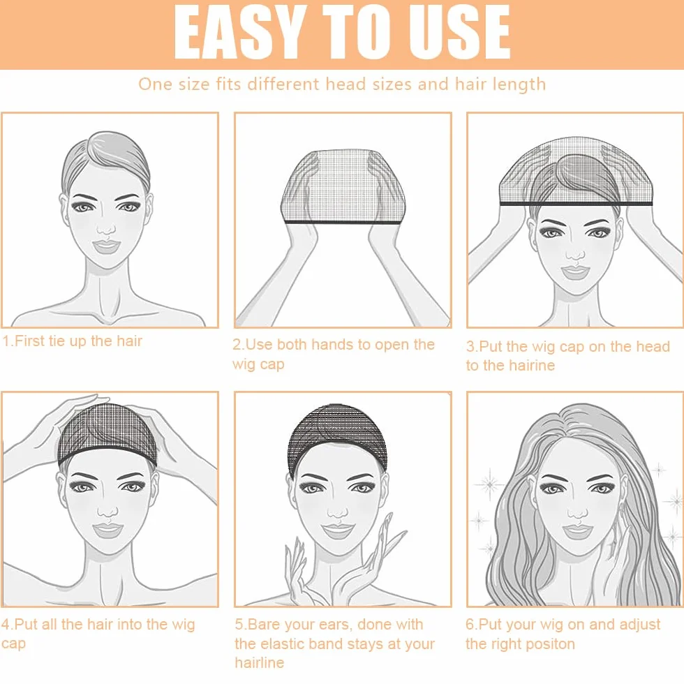 10 sztuk czapek z siatki do włosów, czapka unisex z peruką, czapka z peruką dla mężczyzn i kobiet, peruka damska, peruka wig, siatka na perukę, bald cap wig (beżowa x 4 szt., czarna x 6 szt.)