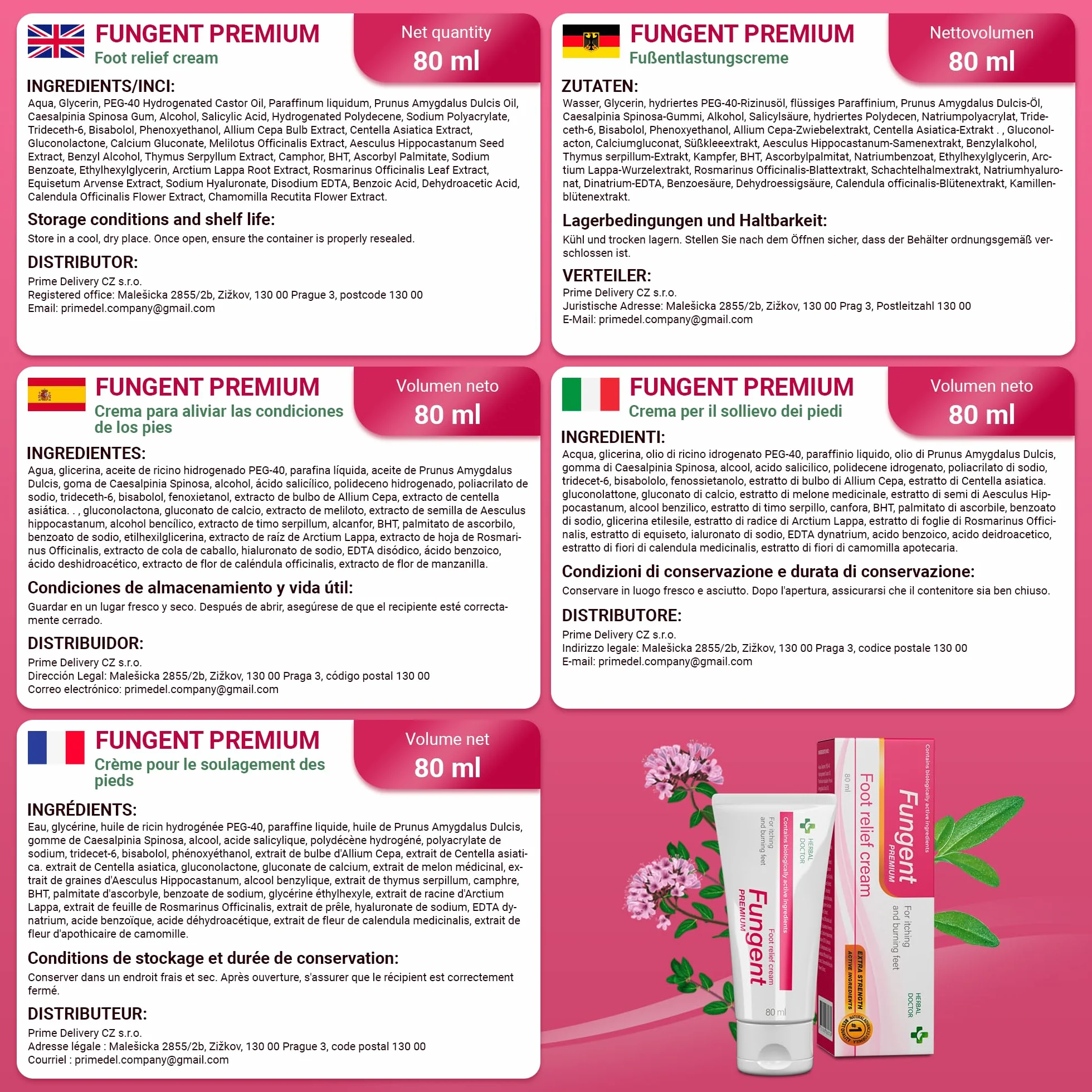 Fungent Premium 80 ml Krem Przeciwgrzybiczy do Stóp