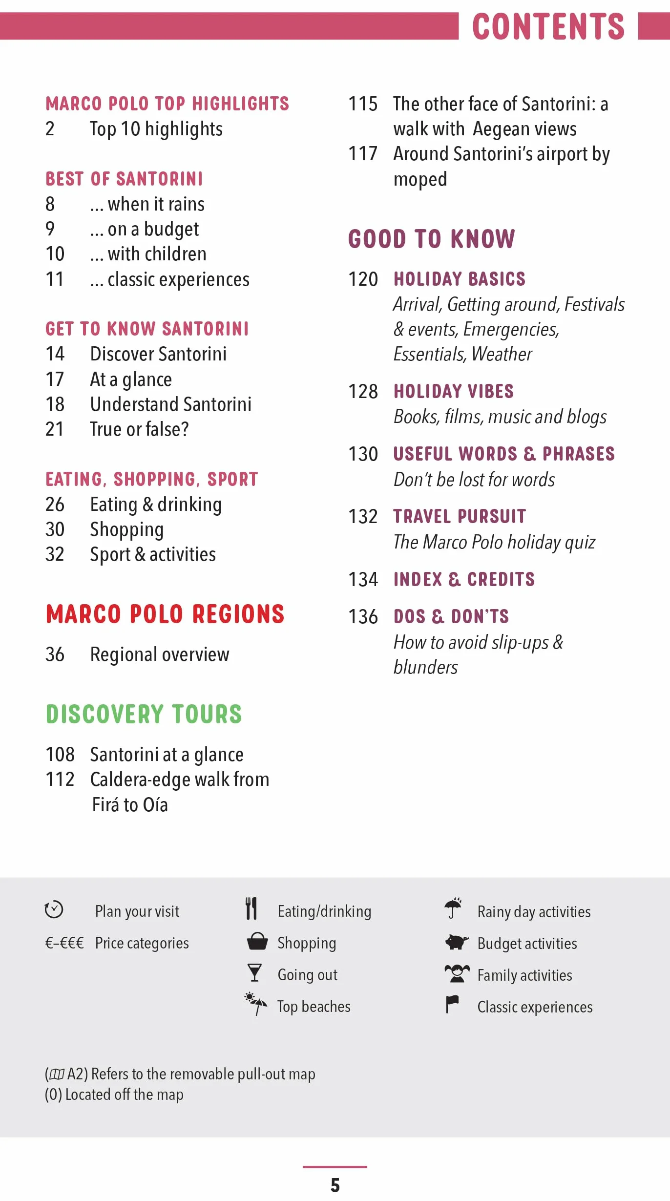 Santorini Marco Polo Pocket Travel Guide - with pull out map