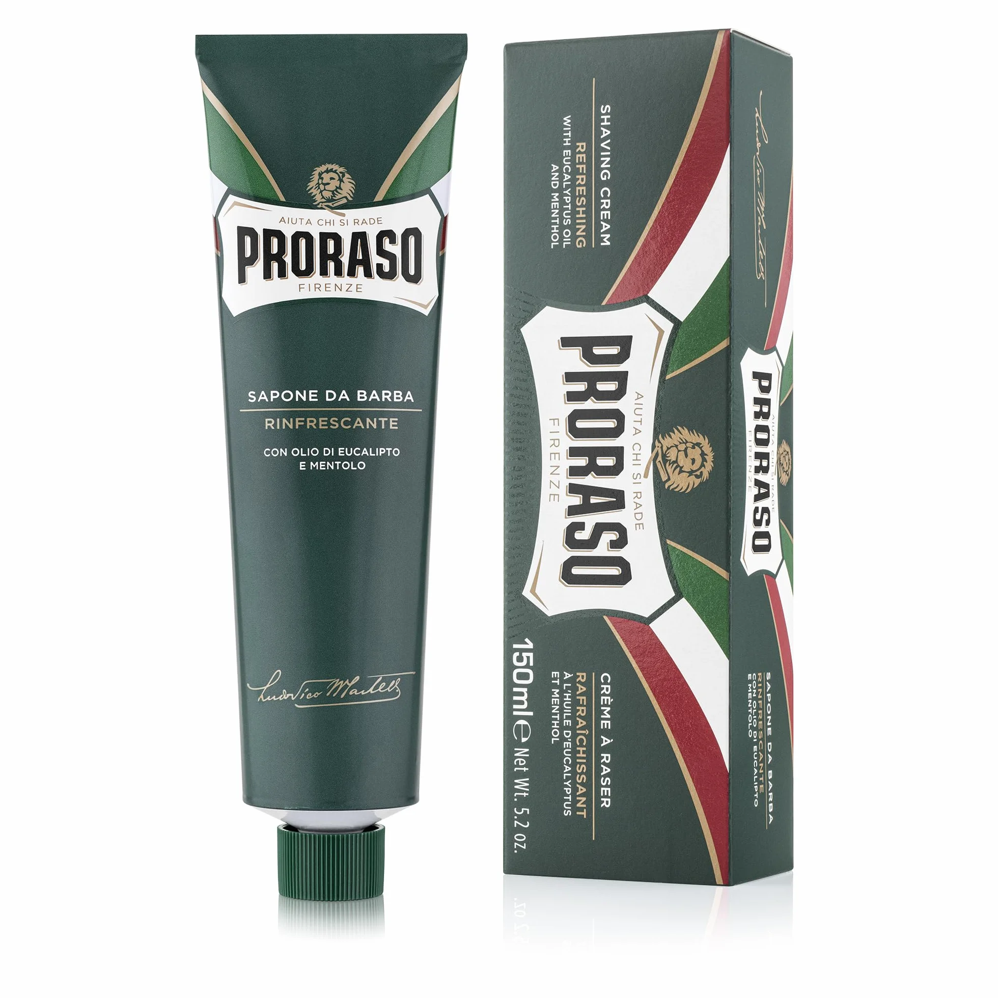 Proraso ‎8004395001118 Krem do Golenia w Tubce Eukaliptusowy, 150 ml, Zielony