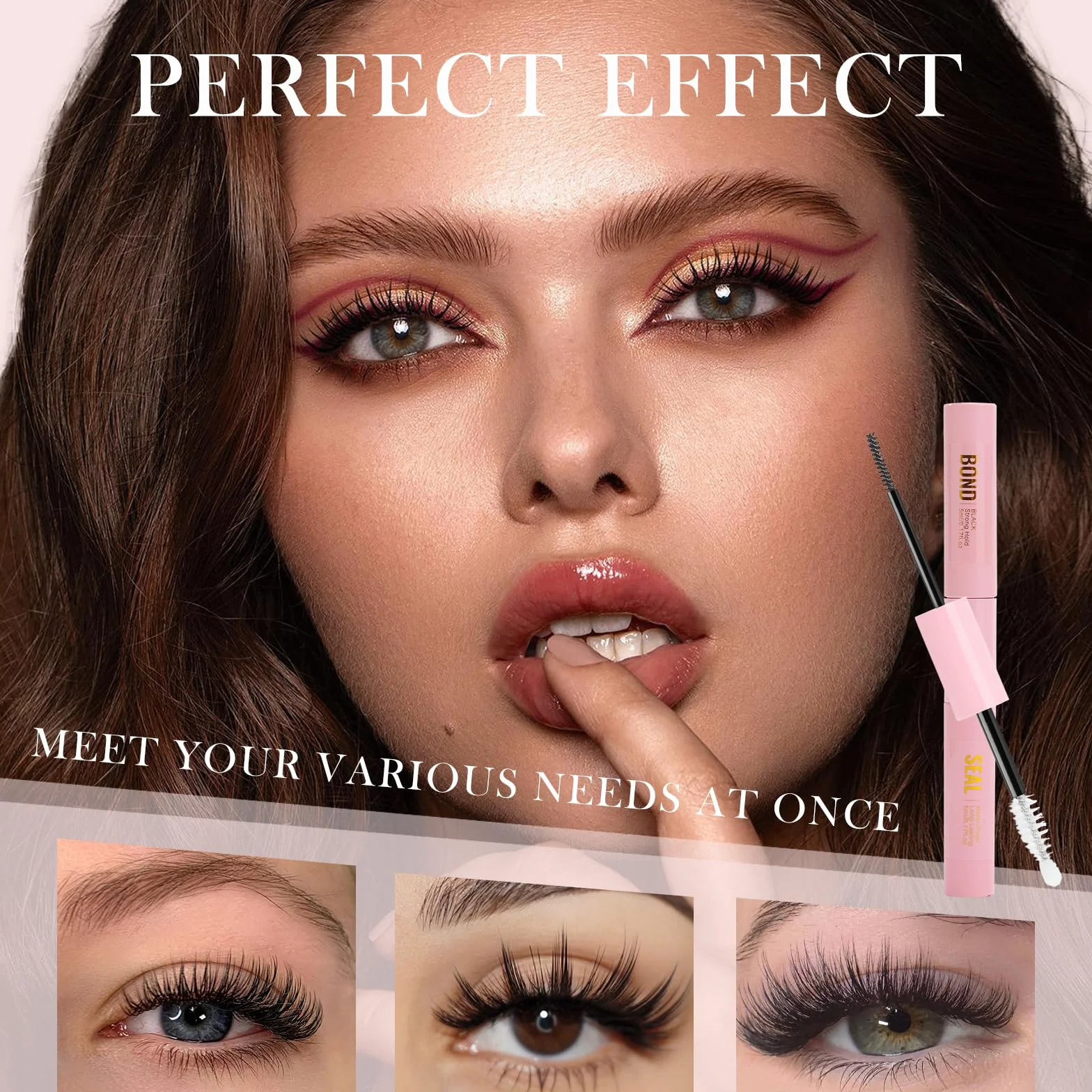 Klej do rzęs 2 w 1 Bond i Seal, czarny klej do przedłużania rzęs, wodoodporny i utrzymuje się przez 7 dni, Long Lasting Eyelash Glu, aplikacja DIY Beauty Home