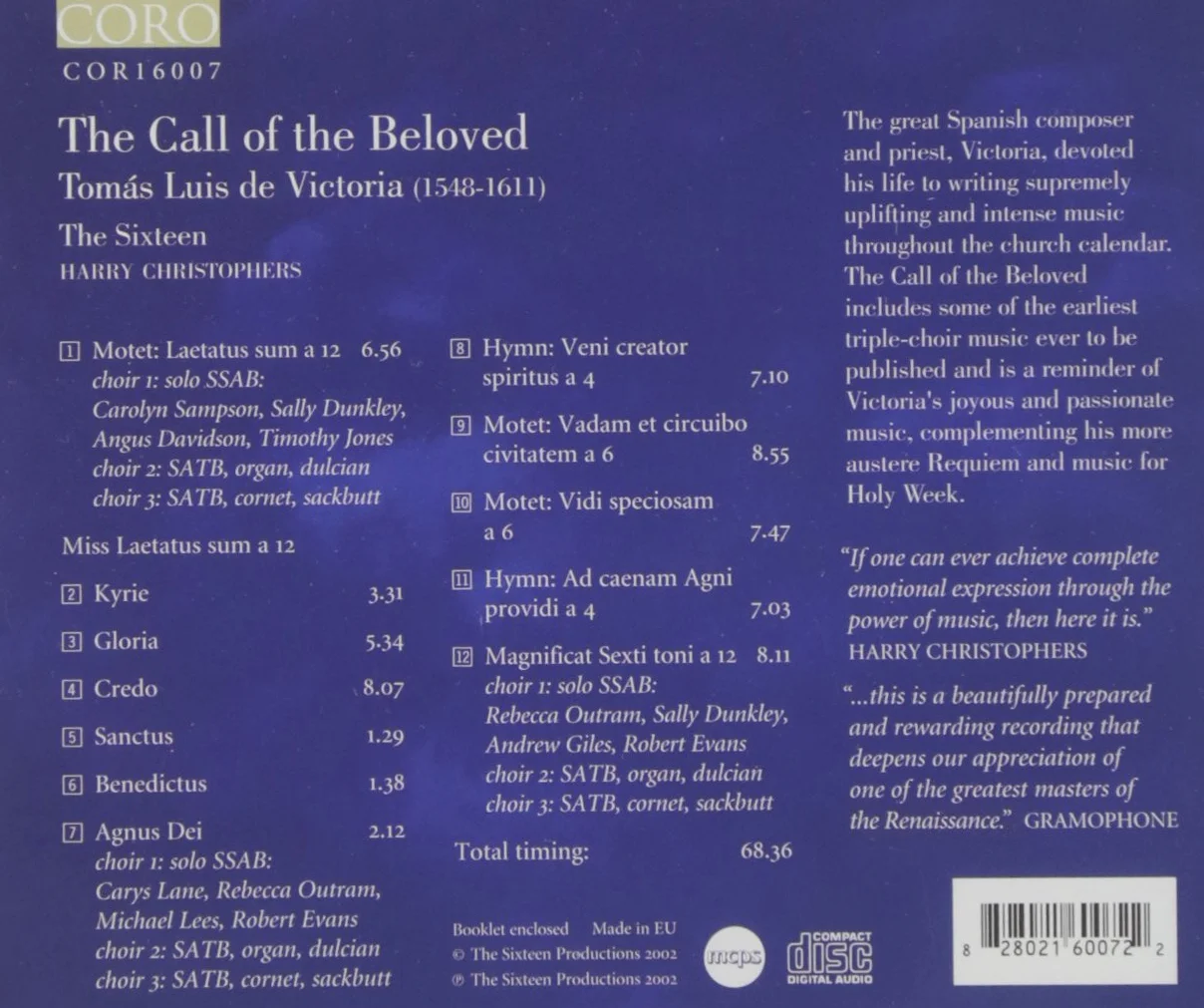 Call Of The Beloved, The (Christophers, The Sixteen)