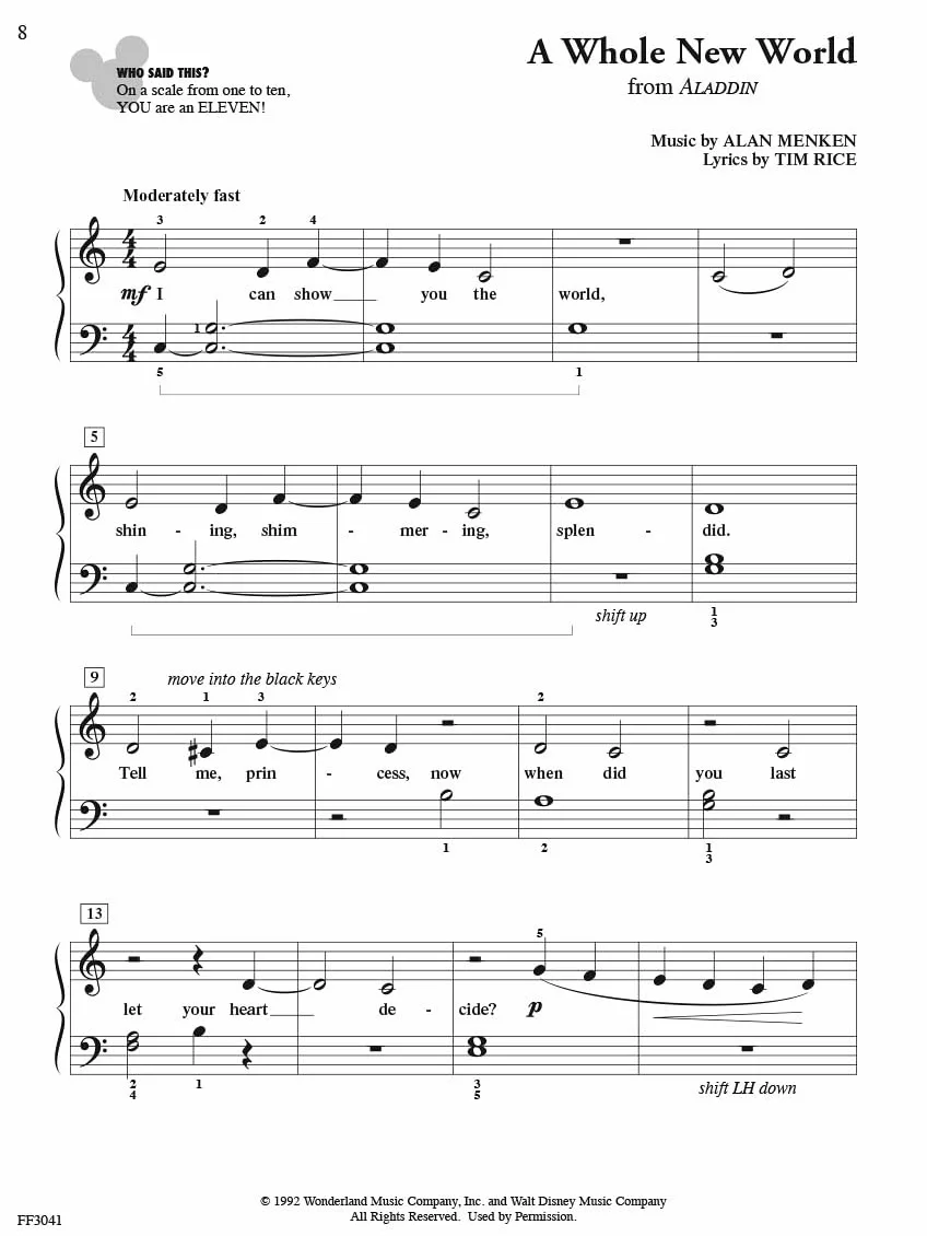 Nancy faber : showtime piano disney level 2a - piano