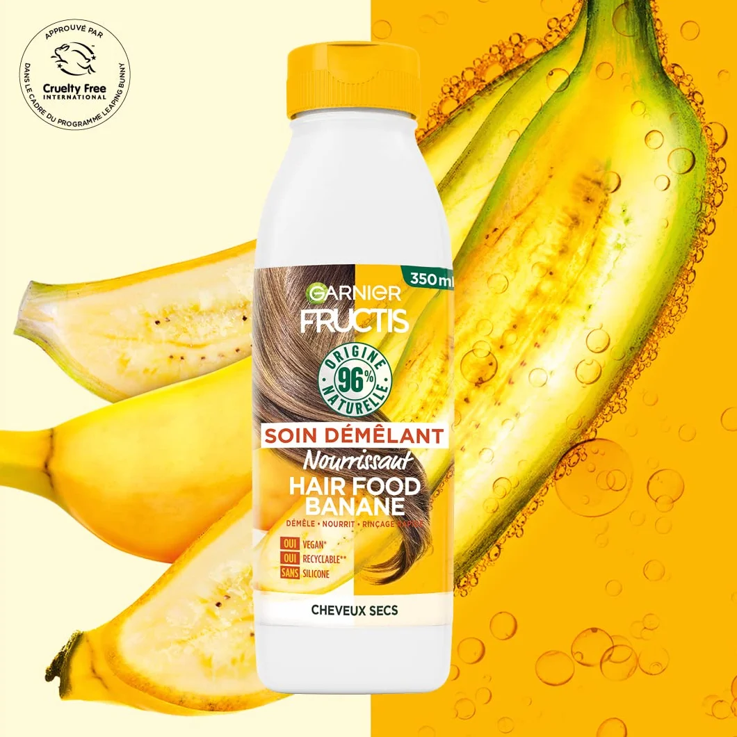 Garnier Fructis Hair Food Démêlant Nourrissant à Banane Pour Cheveux Secs 350 ml