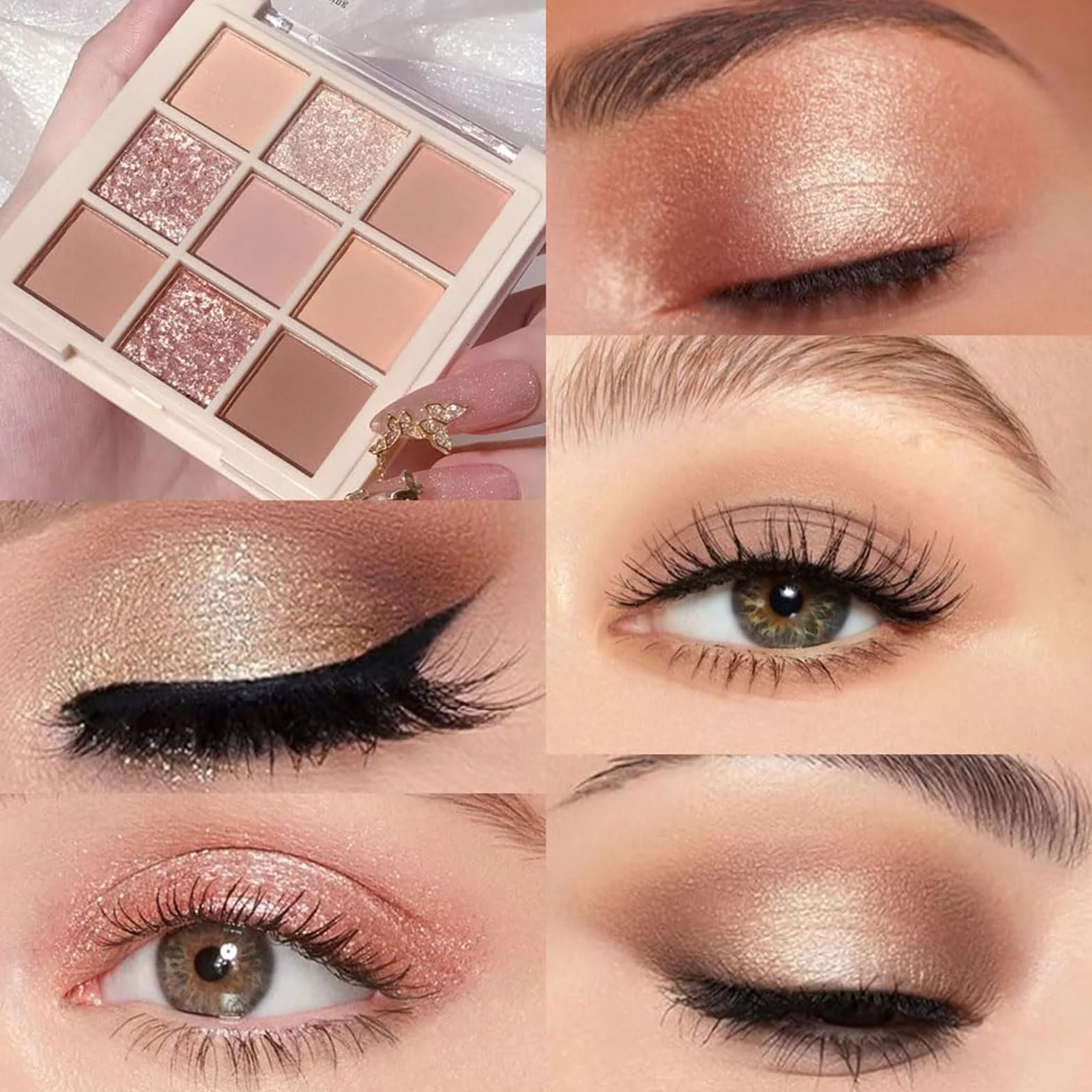 #03 paleta cieni do powiek, 9 naturalnych cieni do powiek, paleta naturalnych cieni do powiek, neutralne, jasne kolory, trwałe, naturalnie wyglądające