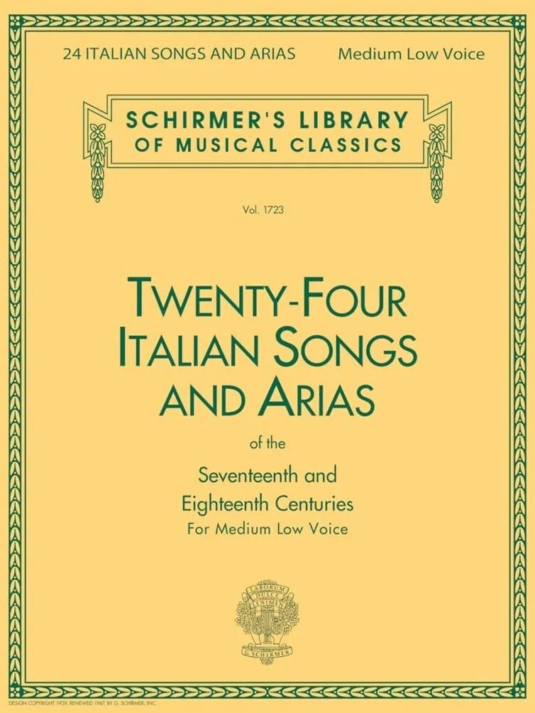 24 italian songs & arias - medium low voice of the seventeenth and eighttennth centuries: Schirmer Library of Classics Volume 1723 Medium Low Voice Book Only
