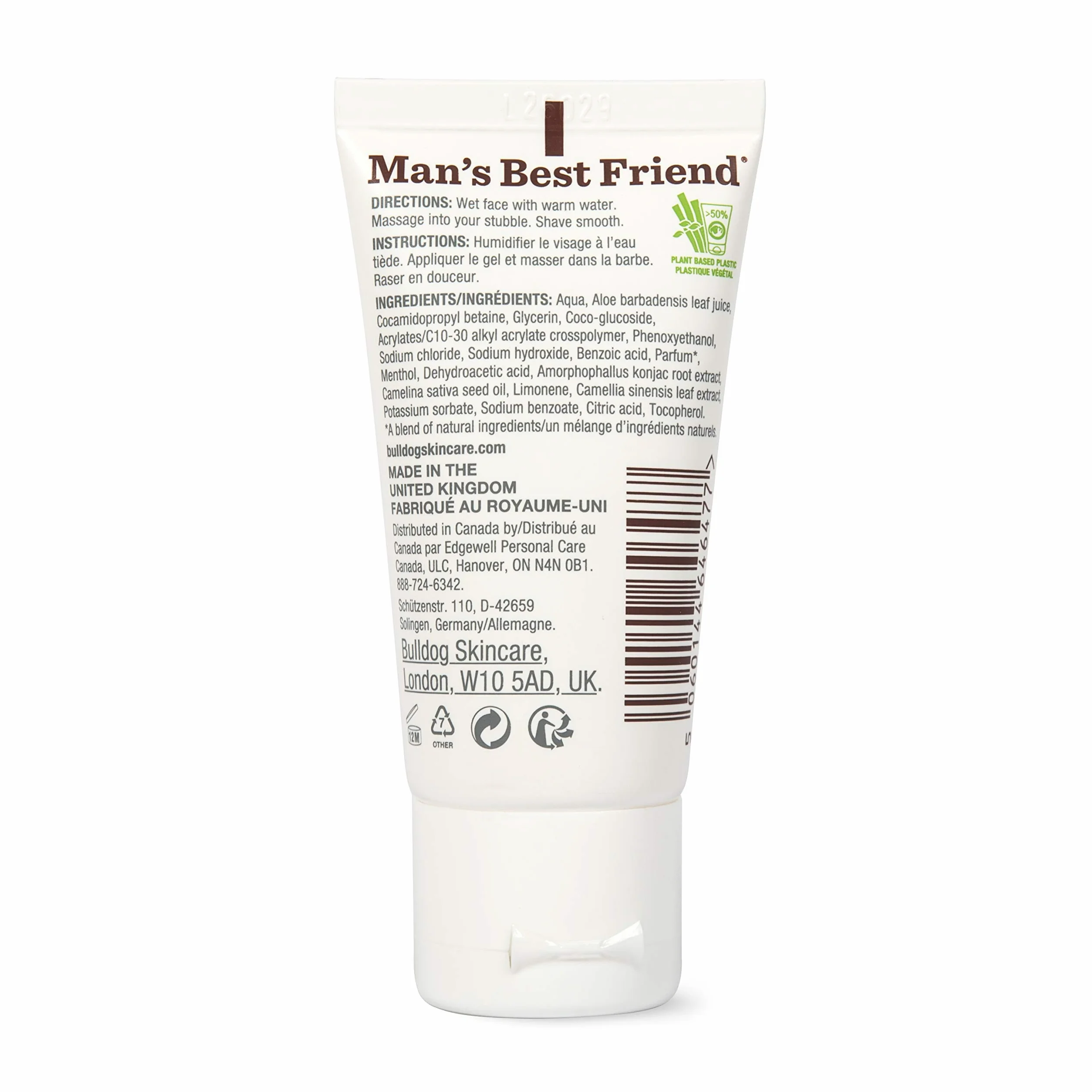 Bulldog - Mini oryginalny żel do golenia - Żel do golenia brody, męski rozmiar podróżny - 30 ml