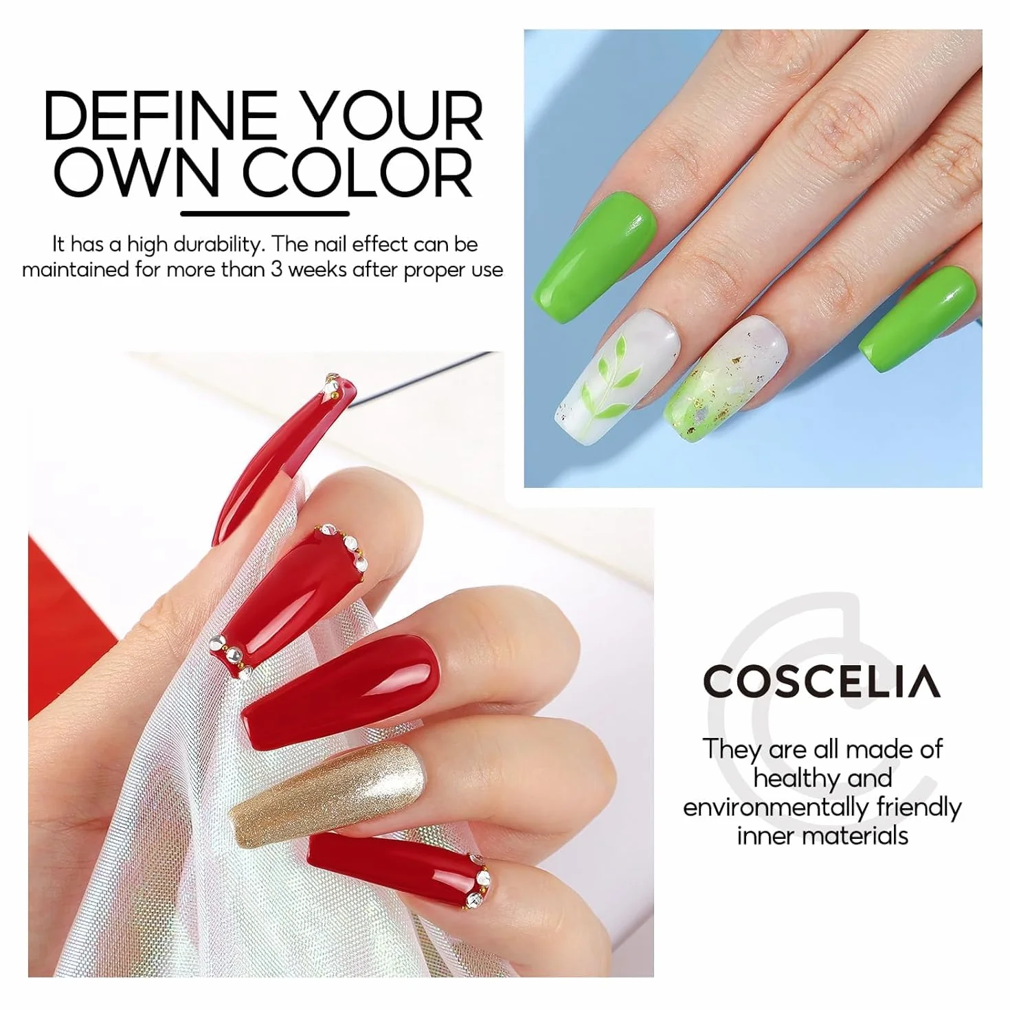 Coscelia Primer i Top coat Półtrwały zestaw lakierów do paznokci 2x10 ml