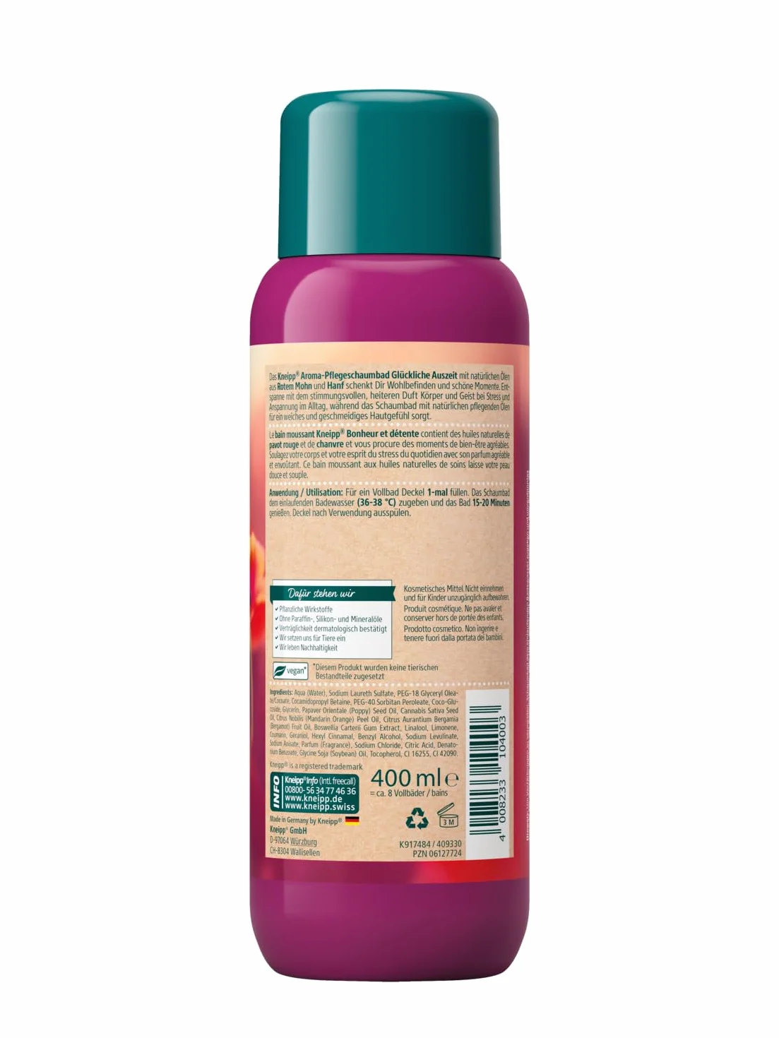 Kneipp Glückliche Auszeit Płyn do Kąpieli 400 ml