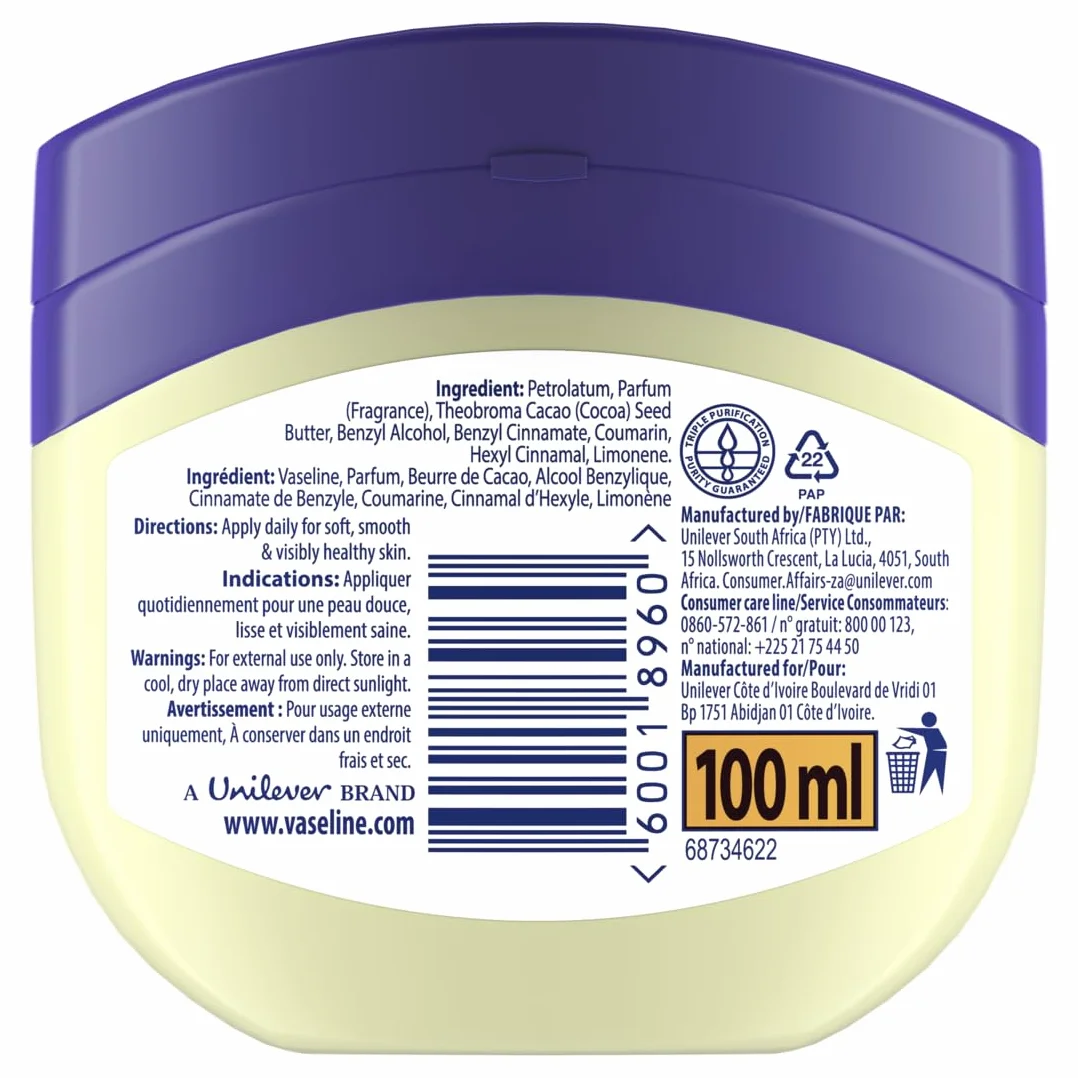 Vaseline Blueseal Rich Conditioning Jelly Cocoa Masło New 100 ml