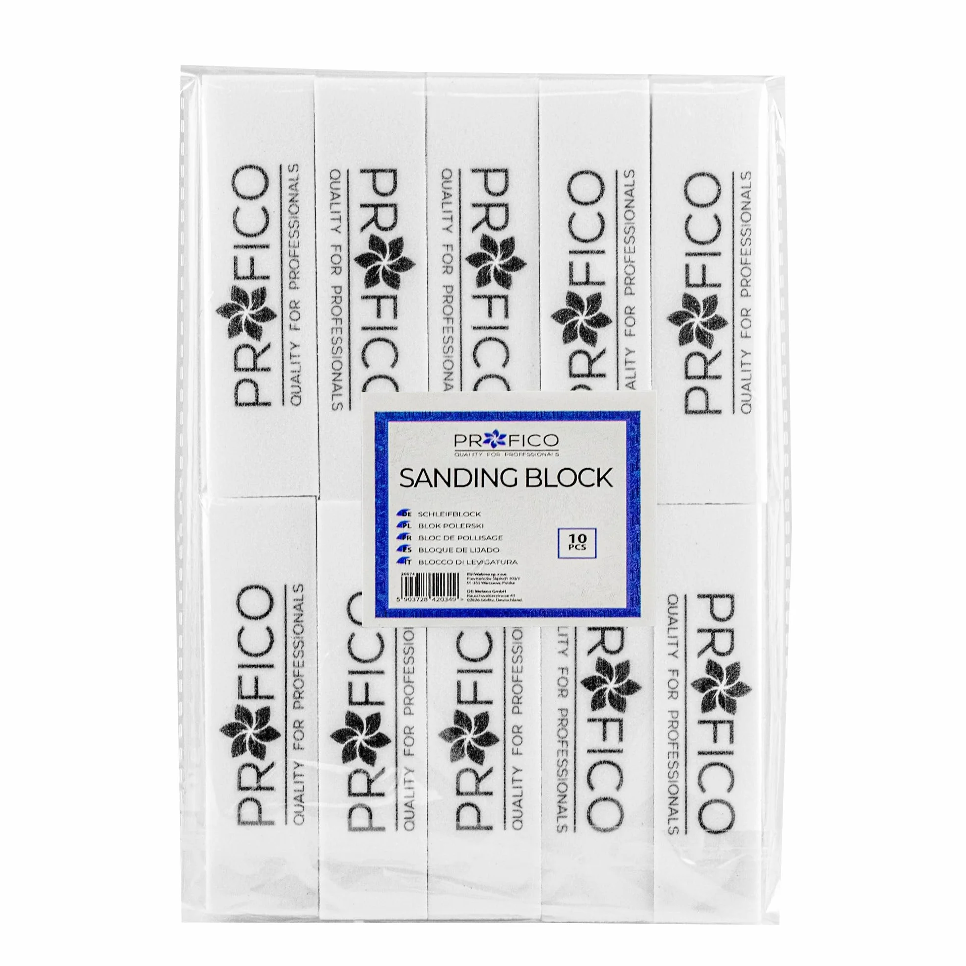 Blok do polerowania paznokci bufor 240/240 biały - 10 sztuk - 4-stronny blok pilnik do paznokci - pilnik do paznokci do manicure, pedicure i modelowania paznokci, biały bufor bloki