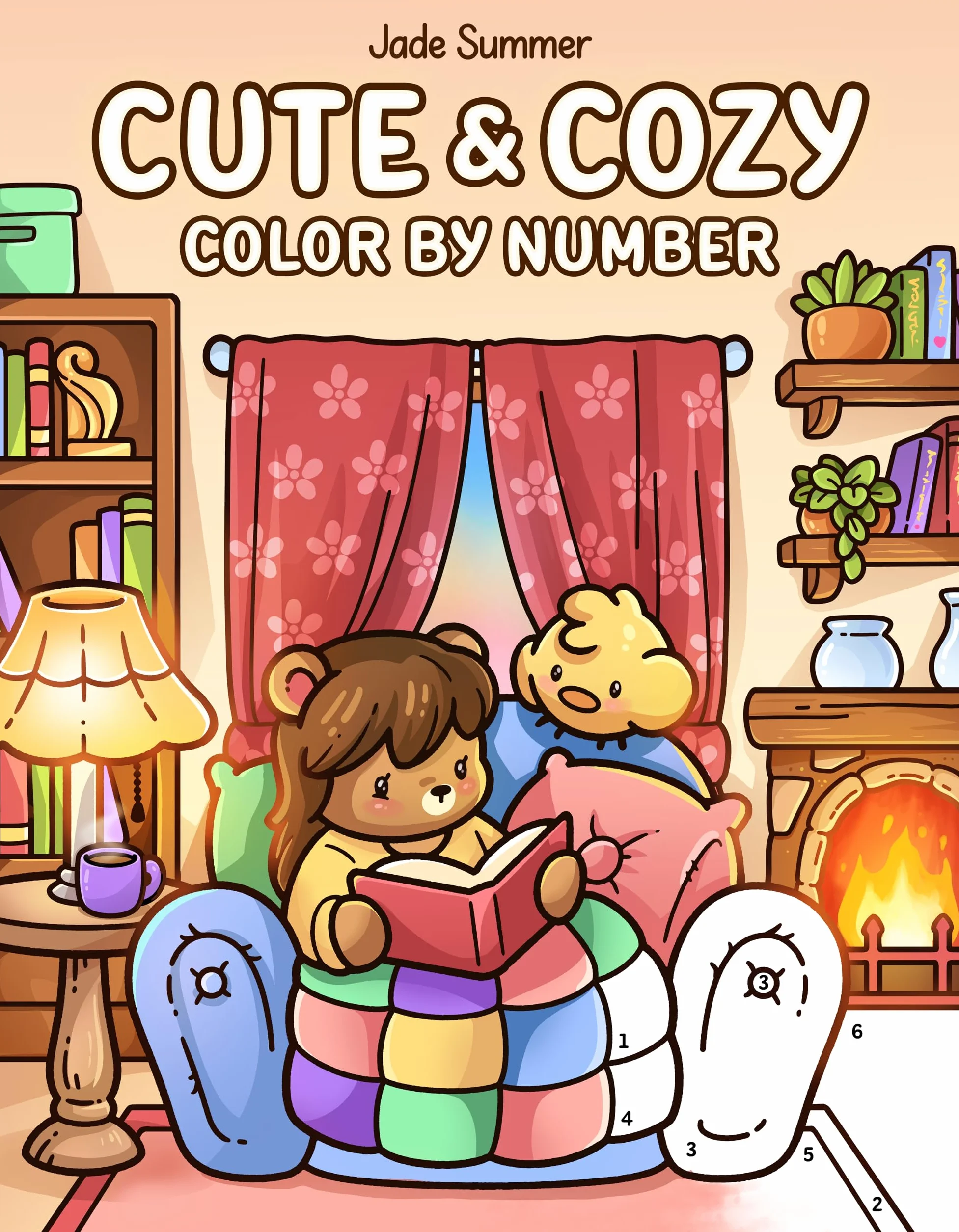 Cute & Cozy Color by Number: Coloring Book for Adults and Teens with Fun, Easy, and Relaxing Scenes to Complete Step by Step