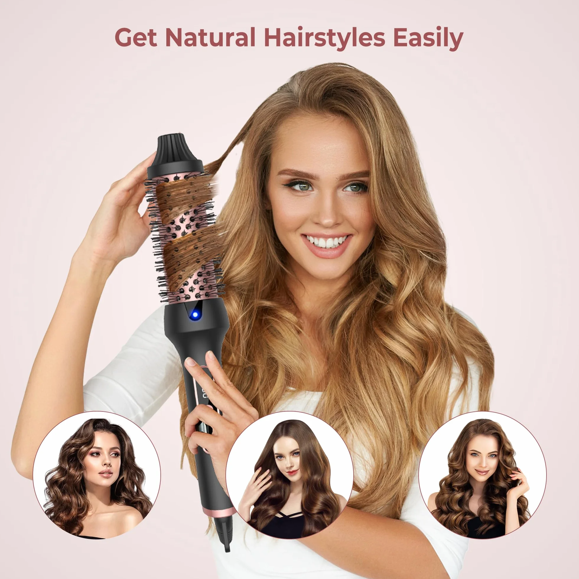 Thermal Brush LCD, jonowa szczotka termiczna, lokówka do lokówki, szczotka do stylizacji włosów, szczotka do stylizacji włosów, ciepła szczotka, prostownica do włosów, prostownica do włosów, okrągła
