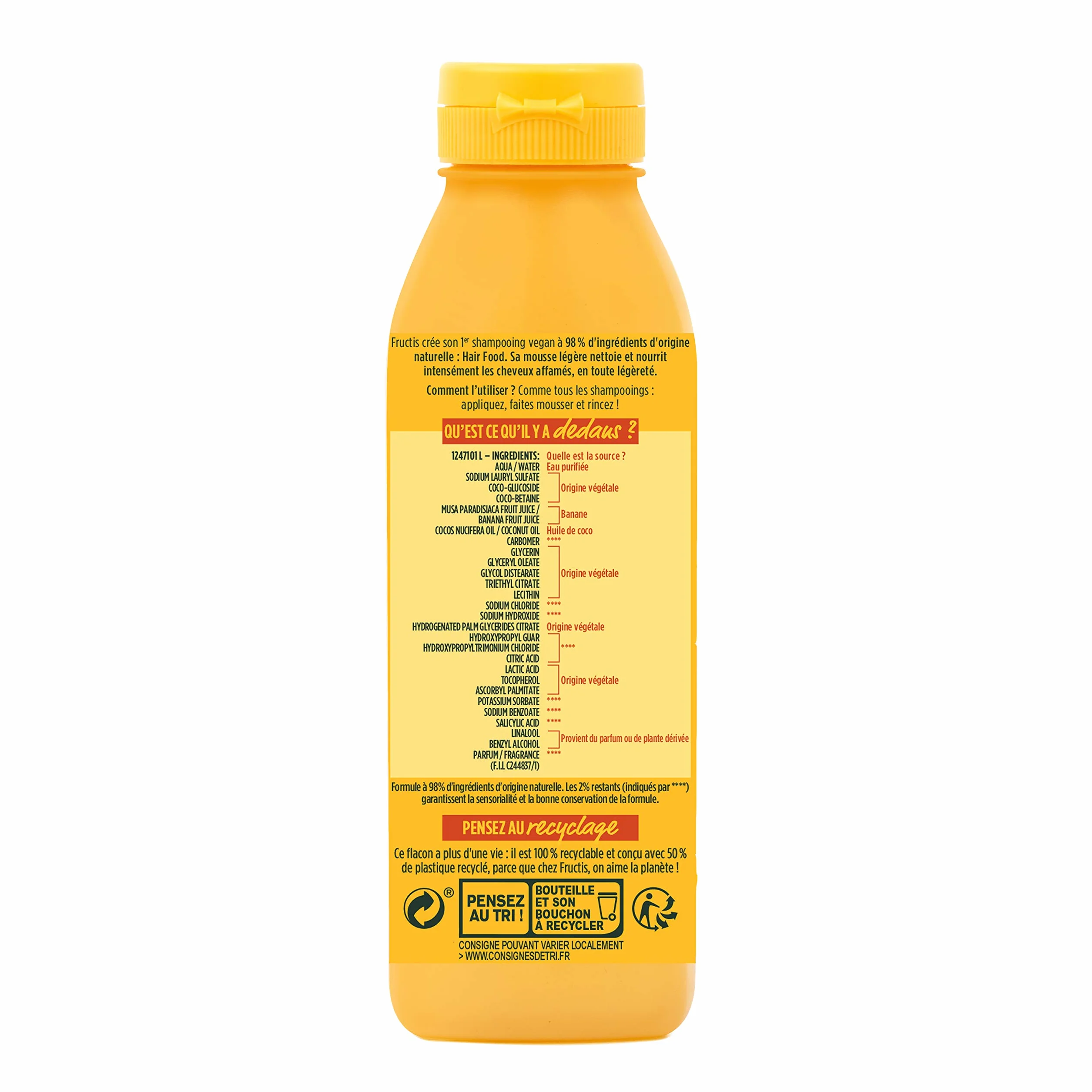 Garnier Fructis C6342100 szampon do włosów, wegański, odżywczy, banan, 350 ml