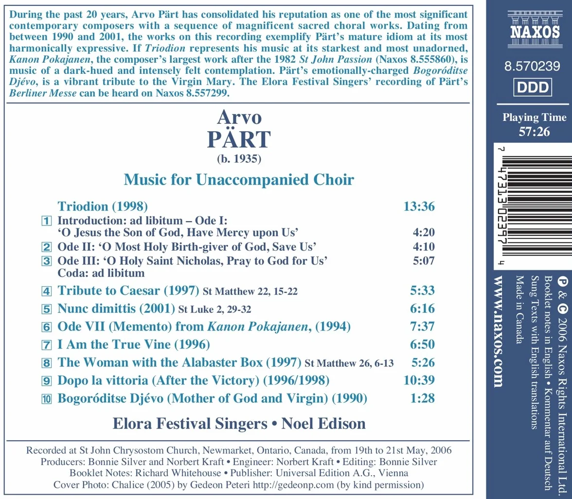 Triodion/Ode VII (Memento)/I Am True Vine/Dopo La Vittoria