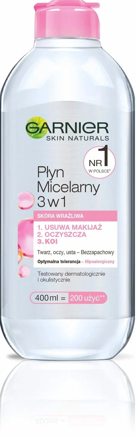 Garnier Skin Naturals Płyn Micelarny 3w1 dla skóry wrażliwej 400 ml