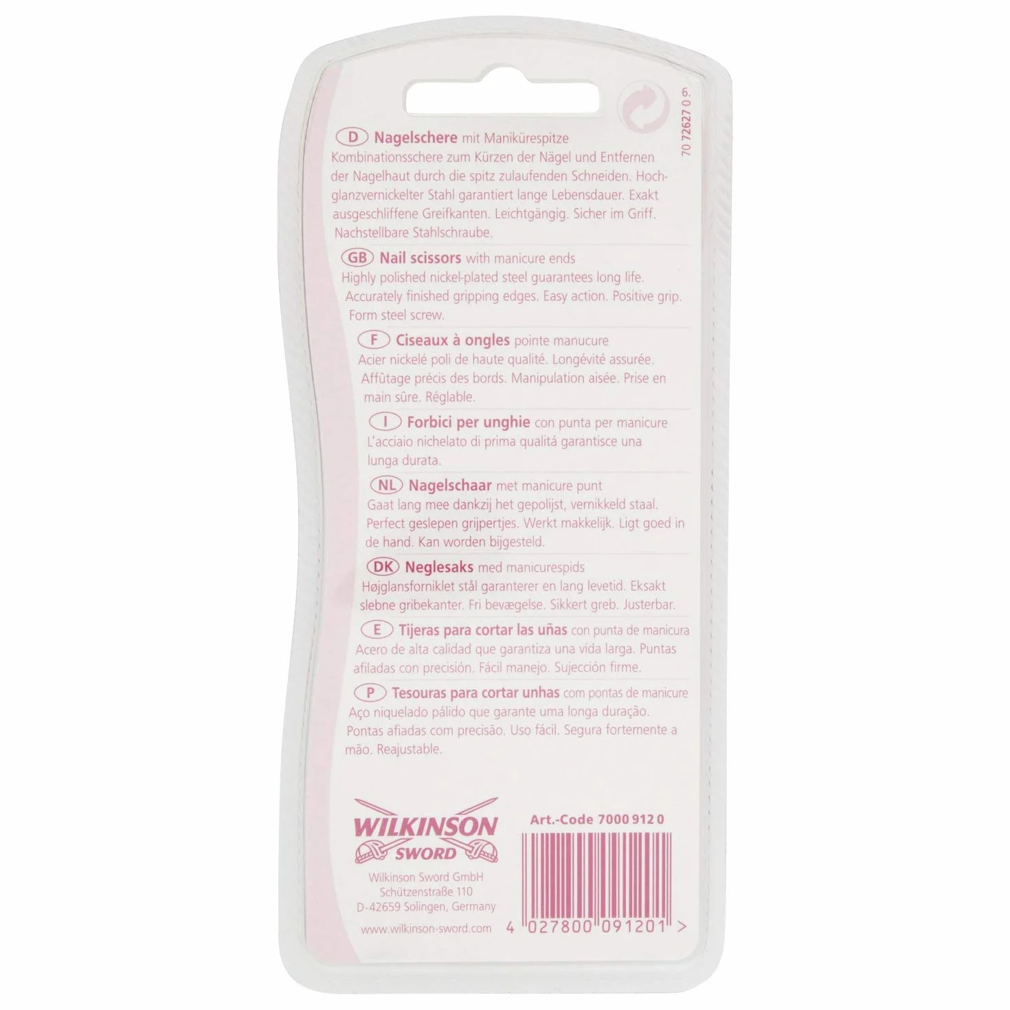 Wilkinson Sword Nożyczki do manicure z końcówką do manicure, 1 szt