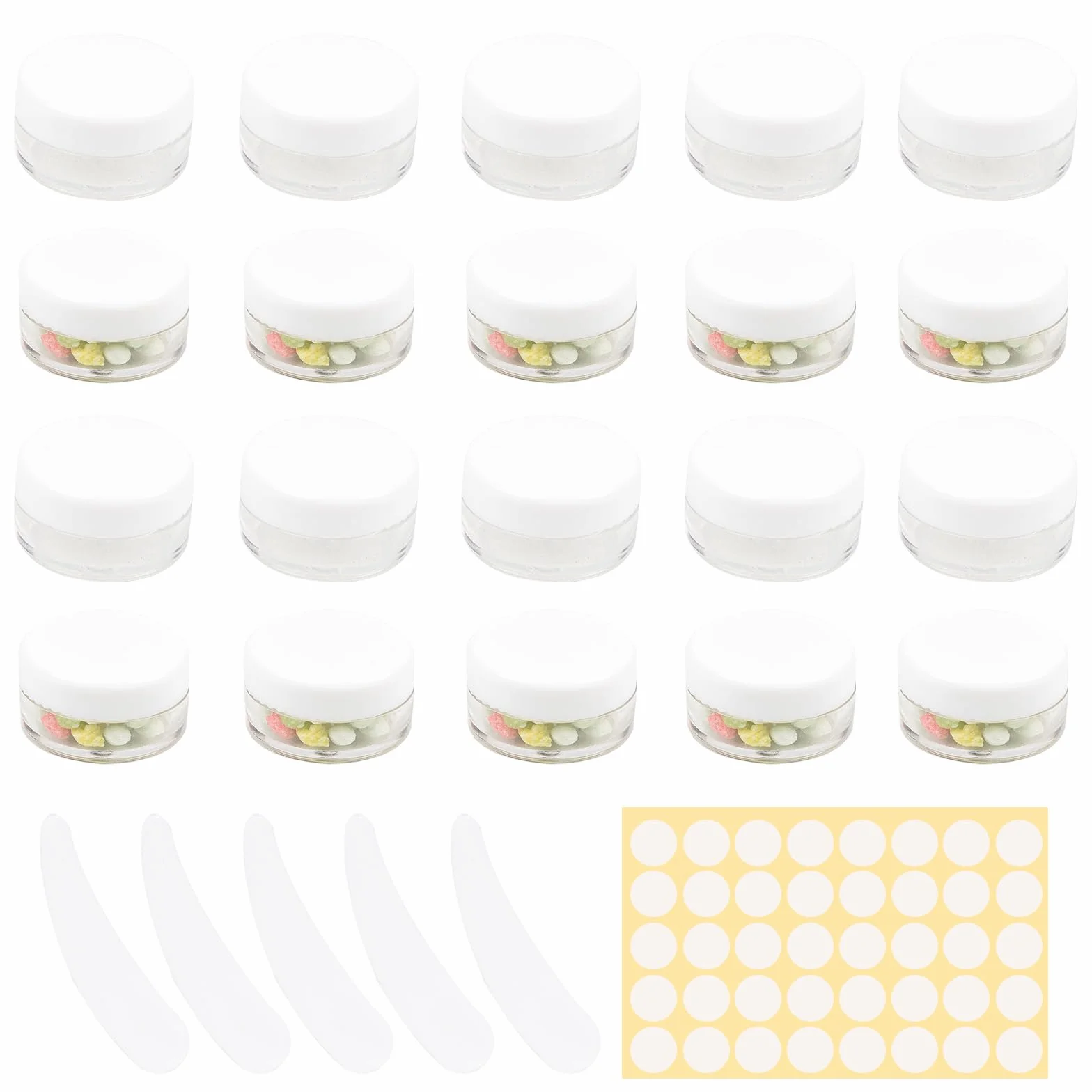 20 sztuk pustych słoików na próbki, 10 g / 10 ml, słoiki kosmetyczne, słoik na próbki z pokrywką, słoik podróżny, na krem, pojemniki na kosmetyki, małe słoiki z pokrywkami, na różne kosmetyki
