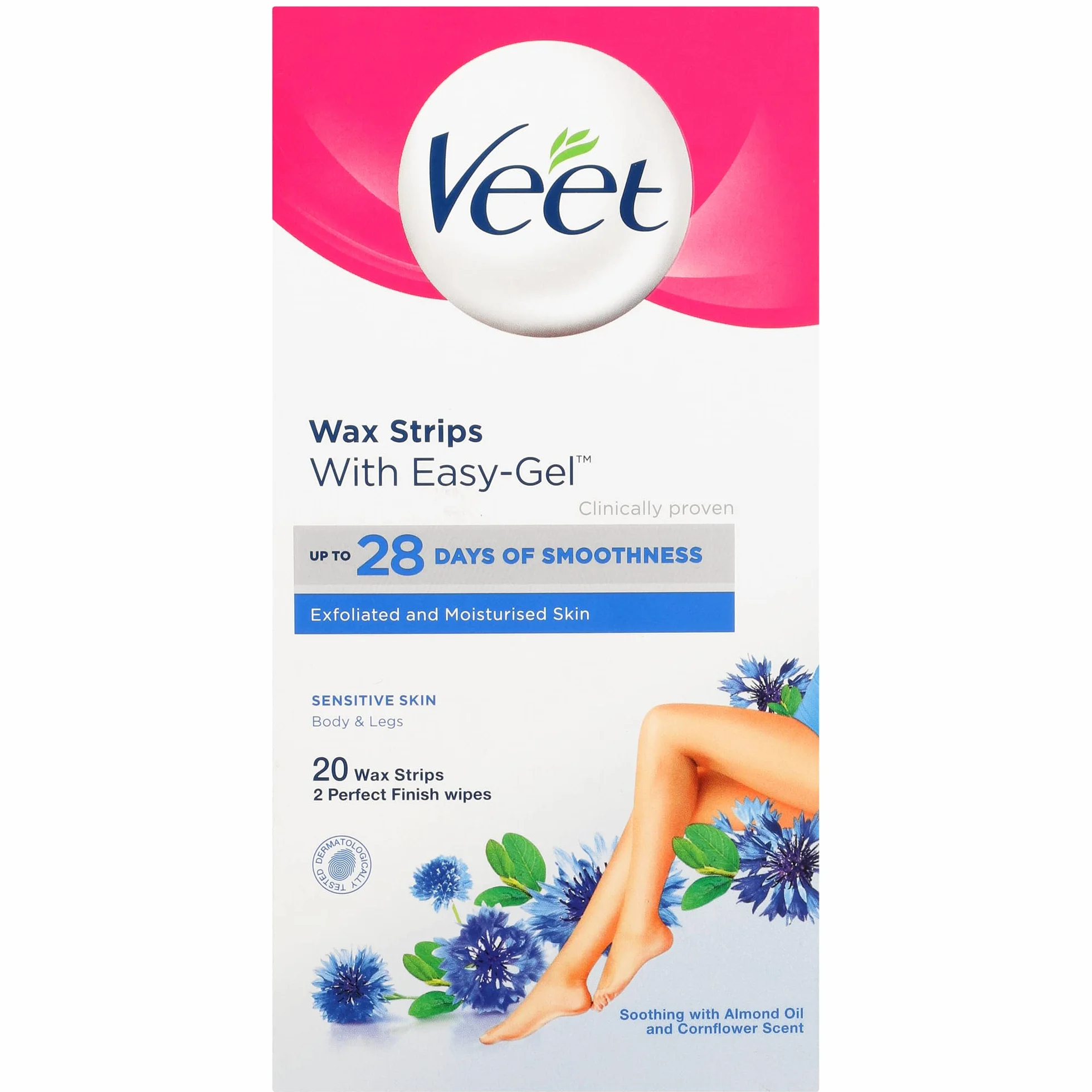 Veet 100672605 Plastry Woskowe, Biały/Różowy, ‎2,6 x 18,6 x 9,4 cm; 33 g