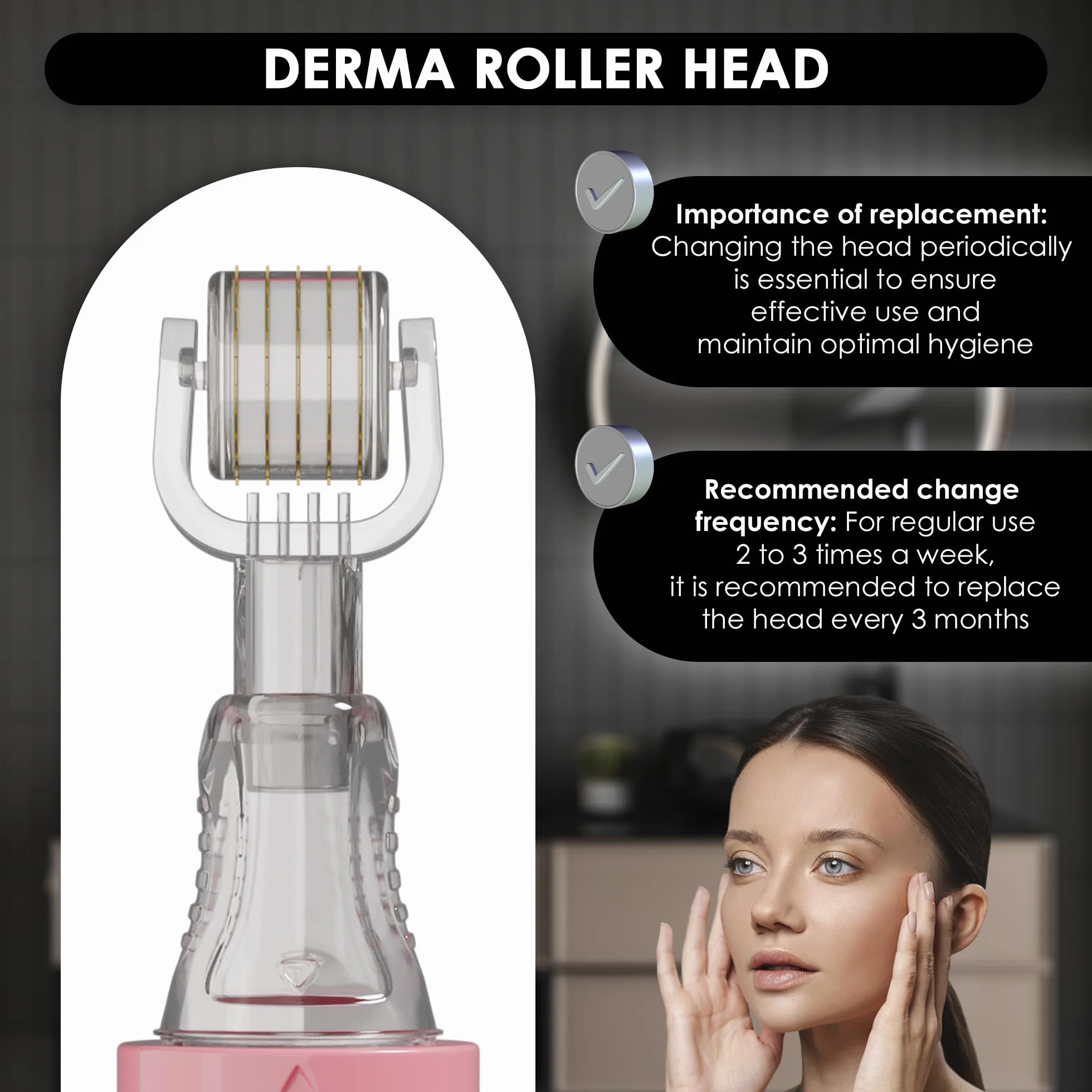 HAMINOS Główka 1 mm kompatybilna z HAMINOS Derma roller, 105 igieł tytanowych