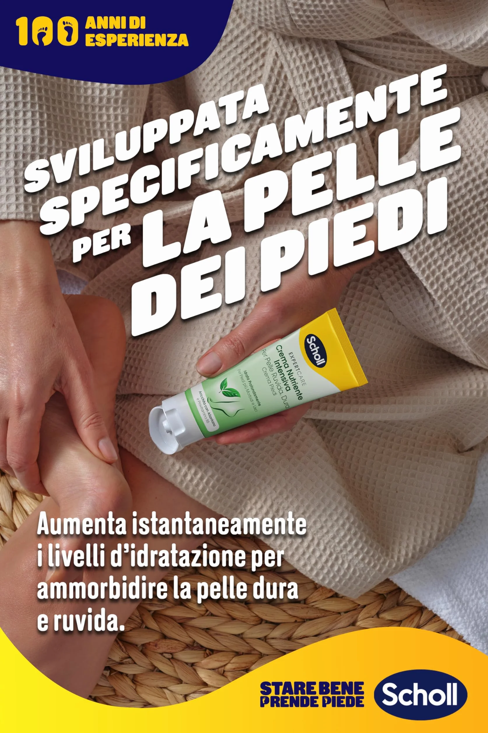 Scholl Intensywny krem do odżywiania, krem do stóp do szorstkiej skóry, twardy, głęboko nawilżający, do miękkich i gładkich stóp, 75 ml