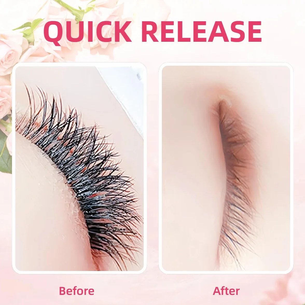 Lash Remover, krem do usuwania rzęs, przedłużanie rzęs z 100 wacikami, nadaje się do usuwania rzęs bez śladów, niskie podrażnienia, różowy, 5 g