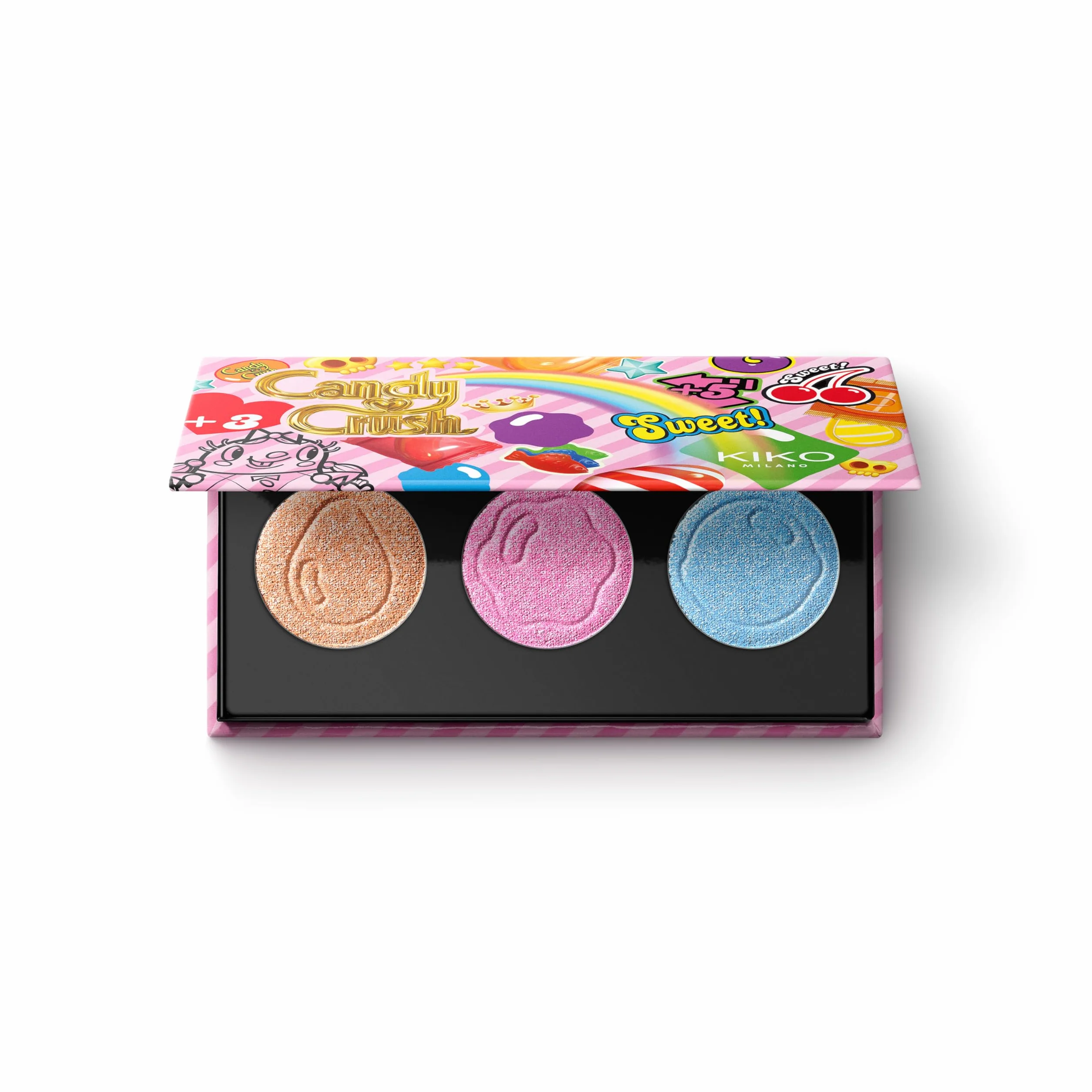 KIKO Milano Candy Crush™ Ultra Shimmer Eyeshadow Trio Paleta 3 Cieni