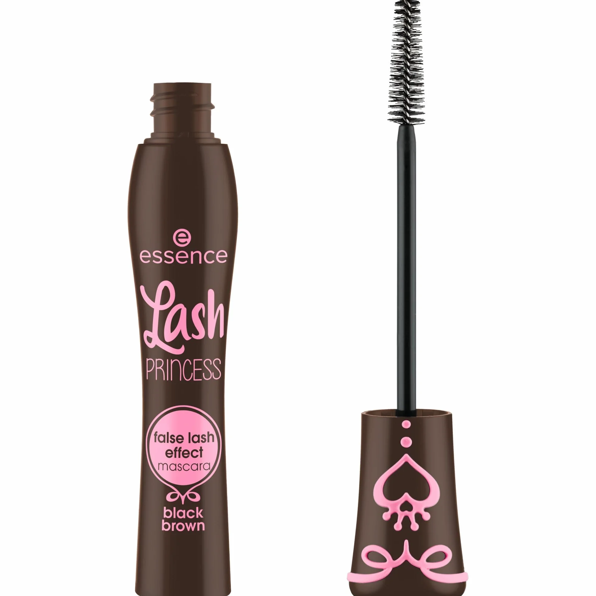 essence Brązowo-czarna maskara do rzęs Lash PRINCESS false lash effect, zwiększenie objętości, efekt sztucznych rzęs, konturowanie, wydłużanie (12ml)