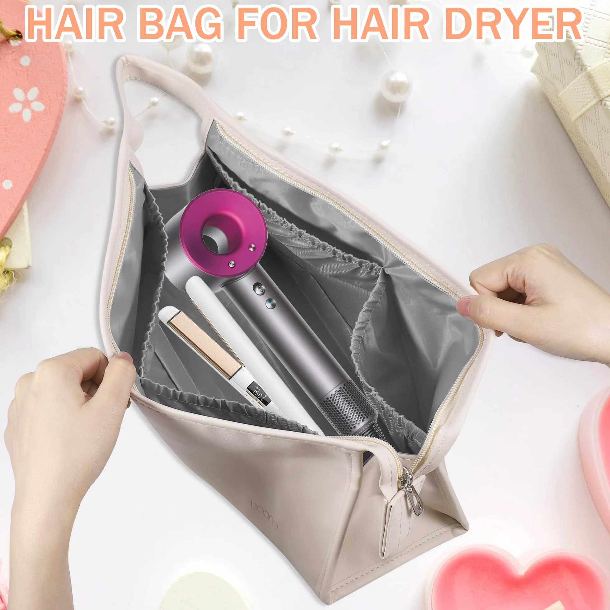 Przenośna torba na podróże kompatybilna z suszarką do włosów Dyson Airwrap Supersonic, skrzynka transportowa z poliuretanu na narzędzie do włosów Shark Flexstyle Airstraight, torba organizująca na
