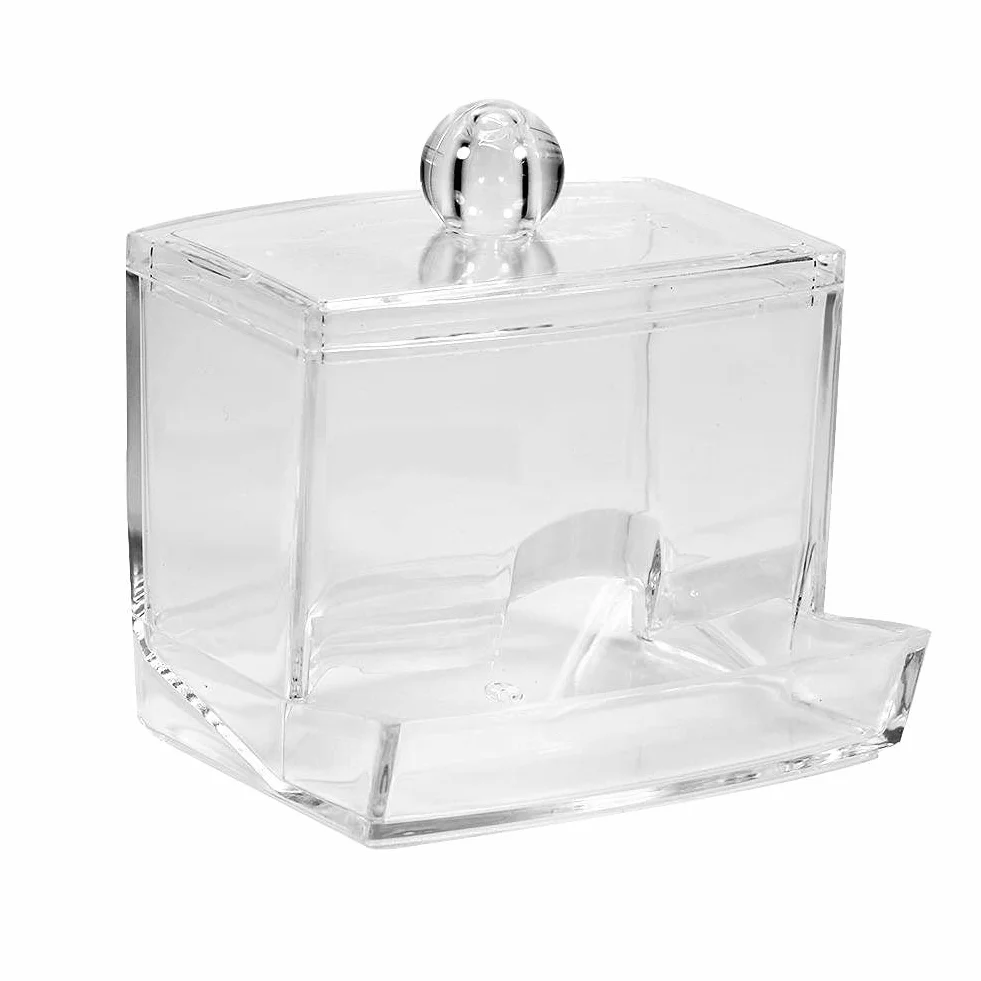 AUNMAS Waciki z końcówką Q-tip Box organizer do przechowywania kosmetyków przezroczysty dozownik plastikowy kanister przezroczysty uchwyt etui do domu