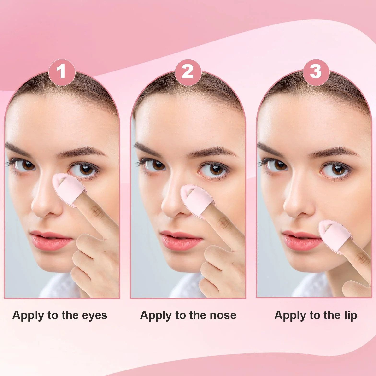 Mini puder, miękkie gąbki do makijażu na palce, zestaw do makeupu, korektor, sypki, róż, suche i mokre przybory do makeupu