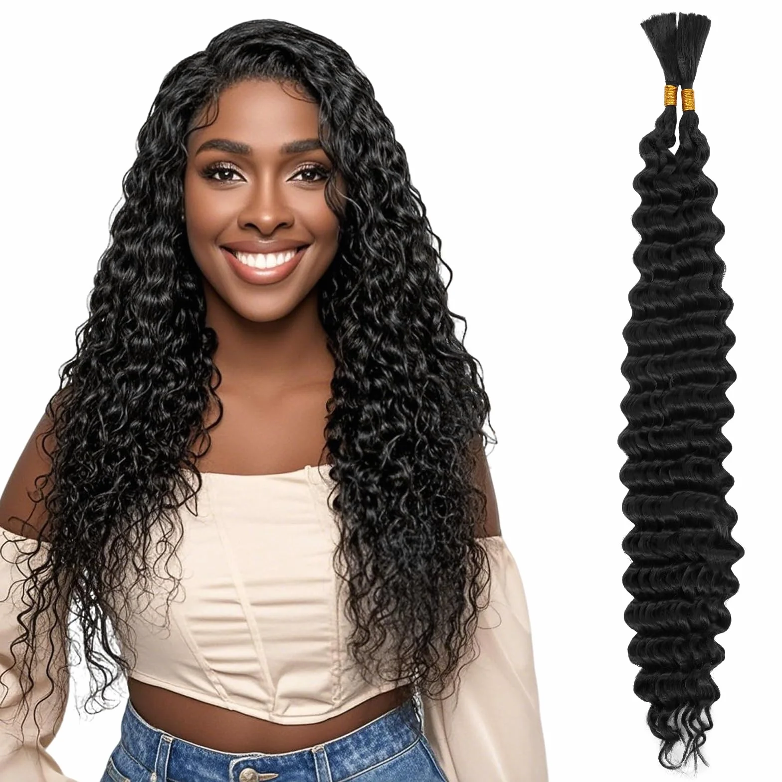 Aomig Brazylijska klamra Deep Twist Ocean Wave Braiding Extension syntetyczne warkocze afrykańskie kręcone