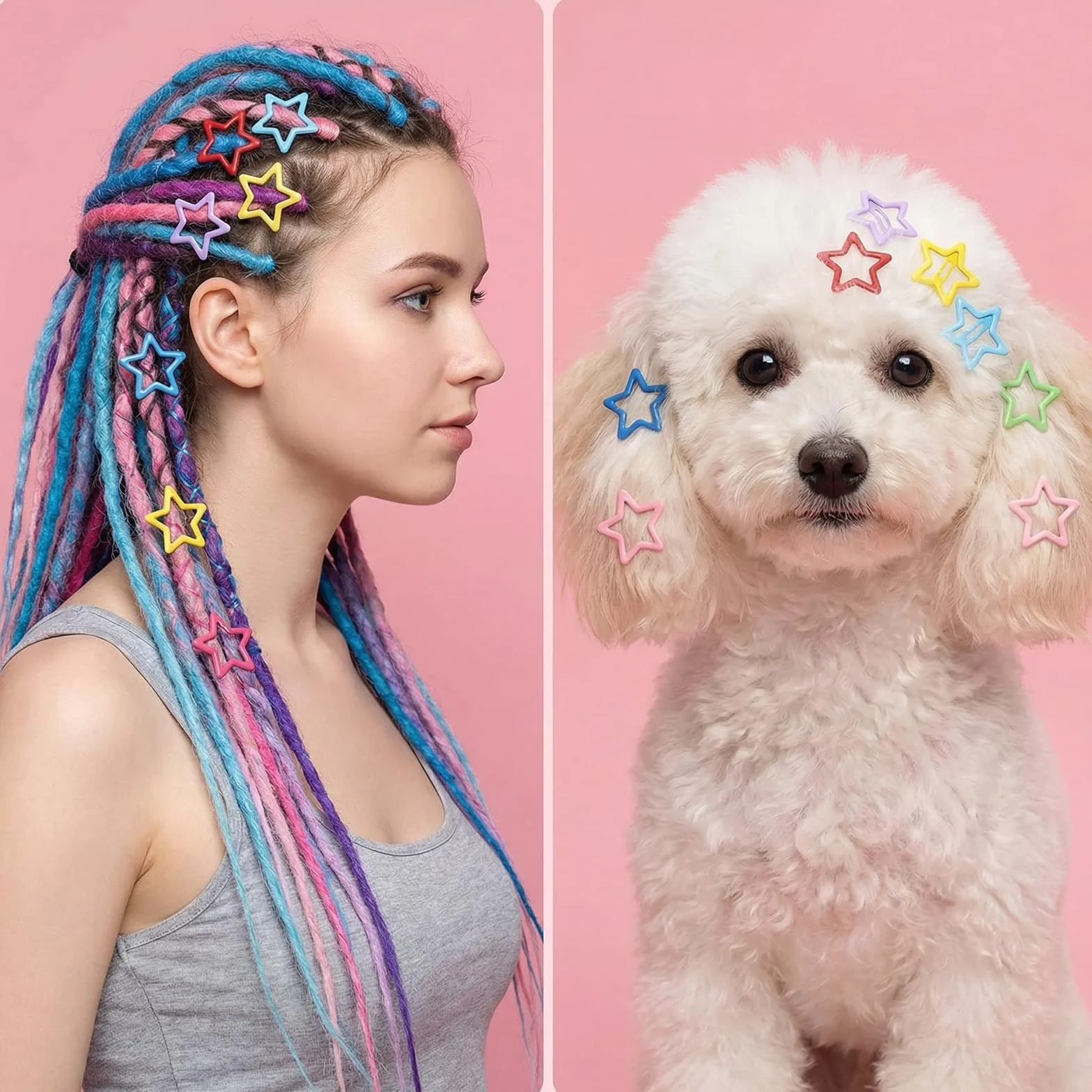 50 sztuk spinek do włosów z gwiazdą Kawaii do włosów Y2K, metalowe gwiazdki, ozdoba do włosów dla kobiet i dziewcząt (wiele kolorów)