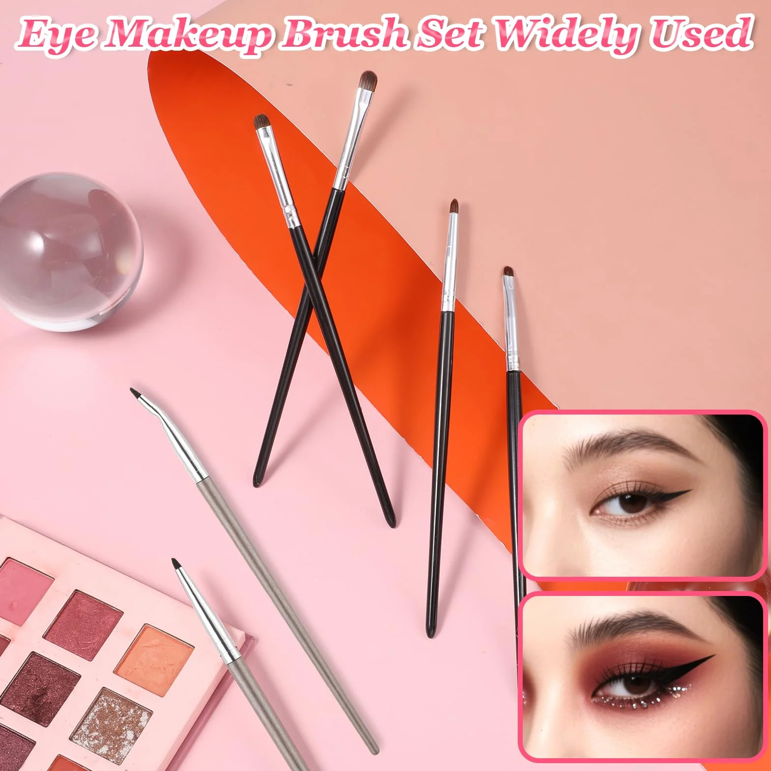 4 sztuki pędzli do makijażu oczu, mini pędzelek do eyelinera, mały pędzel do cieni do powiek, pudru, żelu, korektora w płynie kremu, rozświetlacza, eyelinera, pędzel do szczegółów