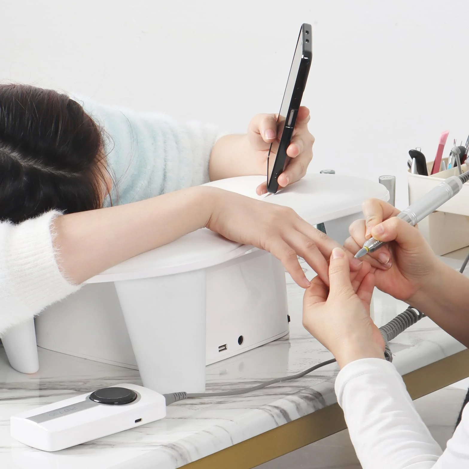 Poduszka pod rękę do manicure biała wodoszczelna antypoślizgowa