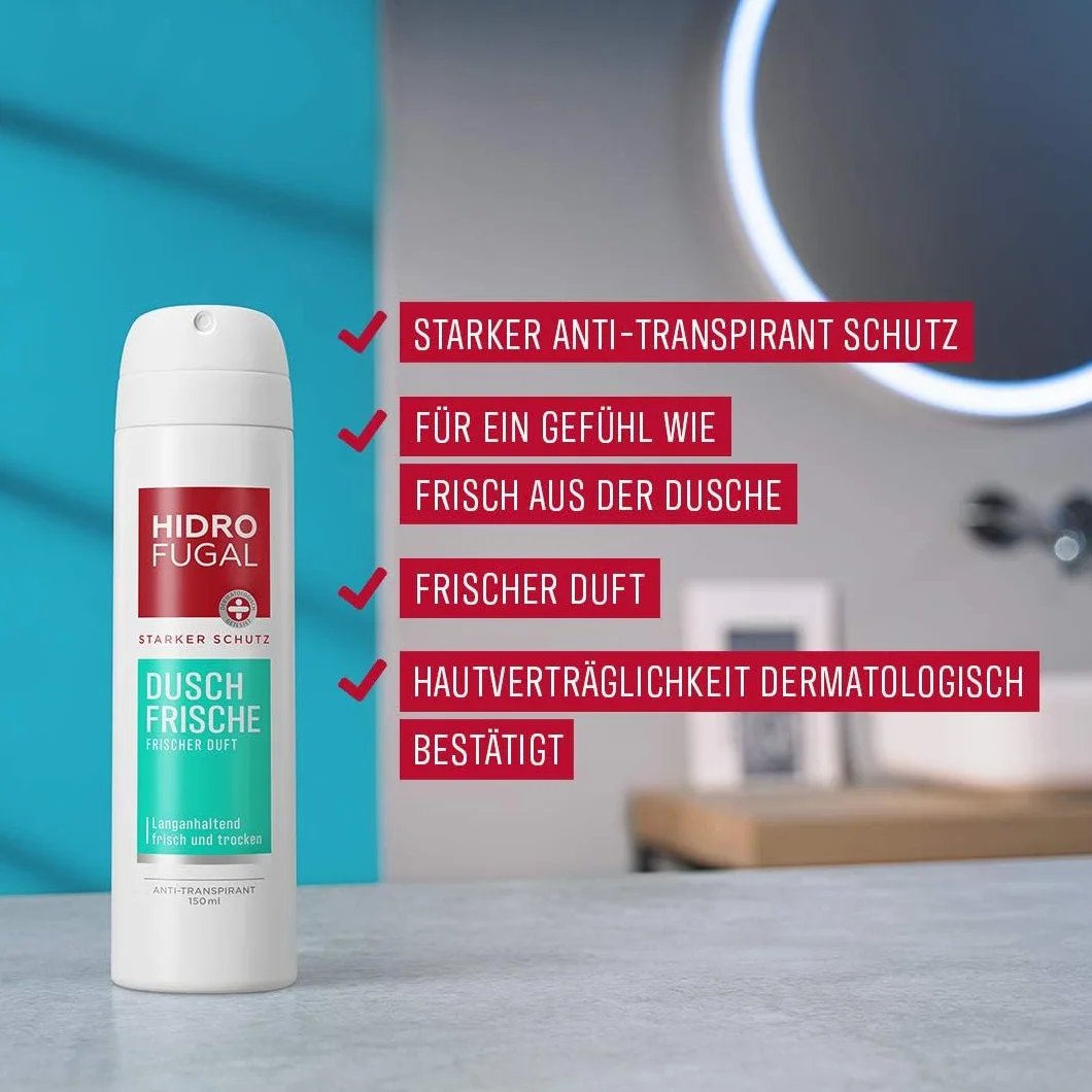 Hidrofugal Antyperspirant w sprayu 150 ml szybkoschnący bez alkoholu etylowego