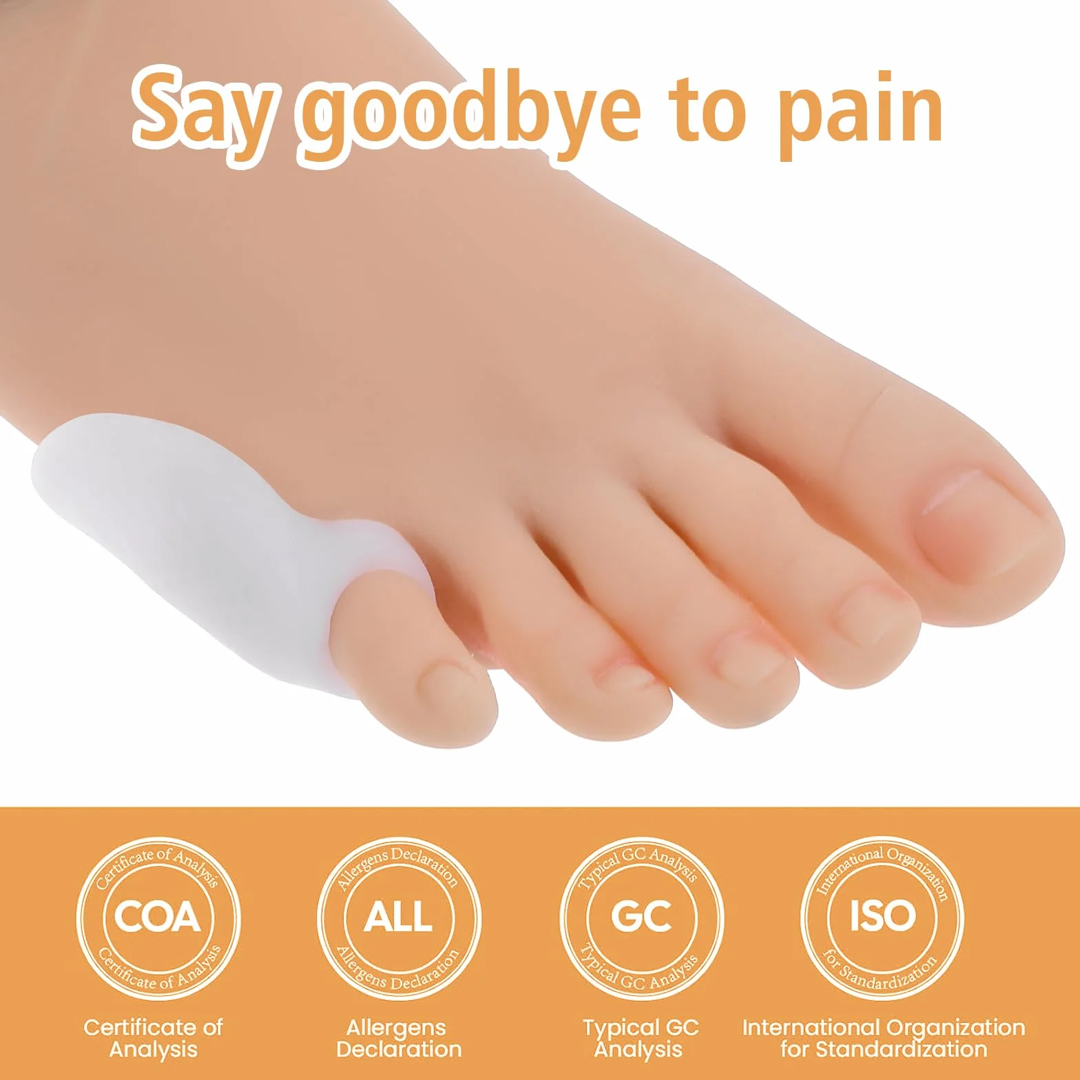 COMNICO Pinky Toe separatory żelowe, 8 sztuk, żelowe ochraniacze na palce, miękkie podkładki żelowe z podkładkami dystansowymi, ochrona palców u nóg, szybkie łagodzenie bólu dla mężczyzn i kobiet