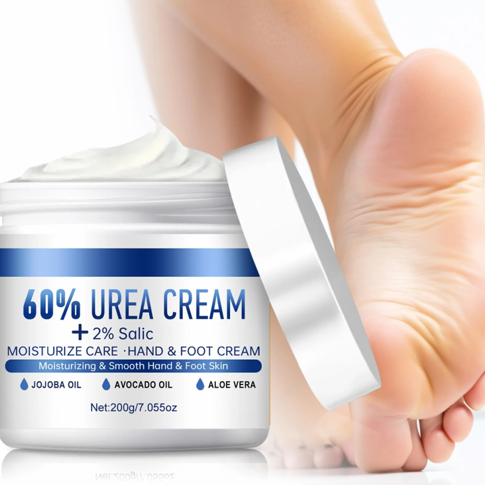 Krem do stóp z mocznikiem, 60%, 200 g, krem do stóp z mocznika, bardzo suche stopy, maksymalna moc, balsam do ciała zapewnia głębokie nawilżenie, pielęgnacja stóp przeciw zrogowaciałej skórze