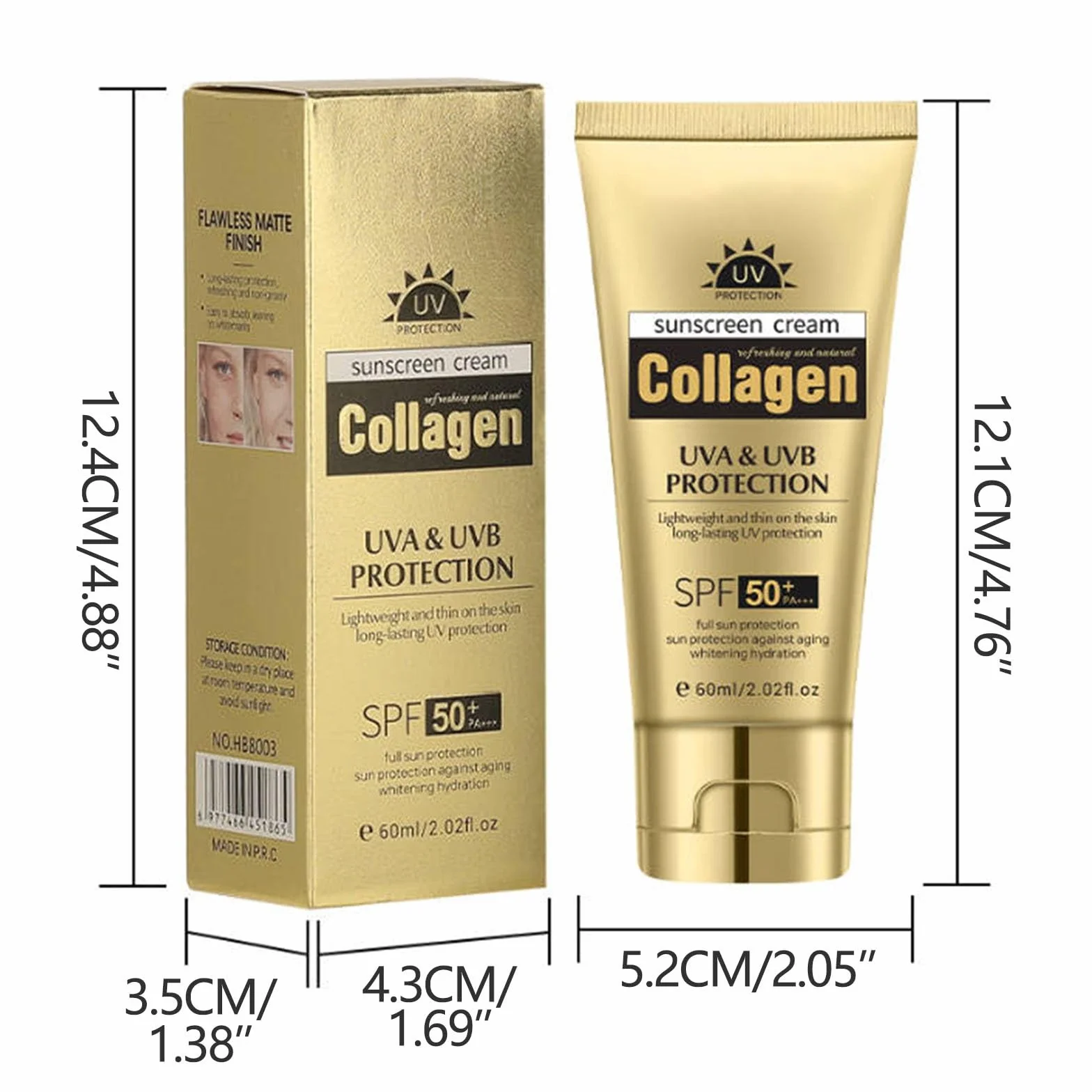 Lightweight Natural Sunscreen, Tinted Moisturizer with SPF 50+ | Face Sunscreen, Breathable Non Greasy Daily Sun Care 60 ml, Spectrum Protection Isolating Sun Block For Face Body (2 szt.)