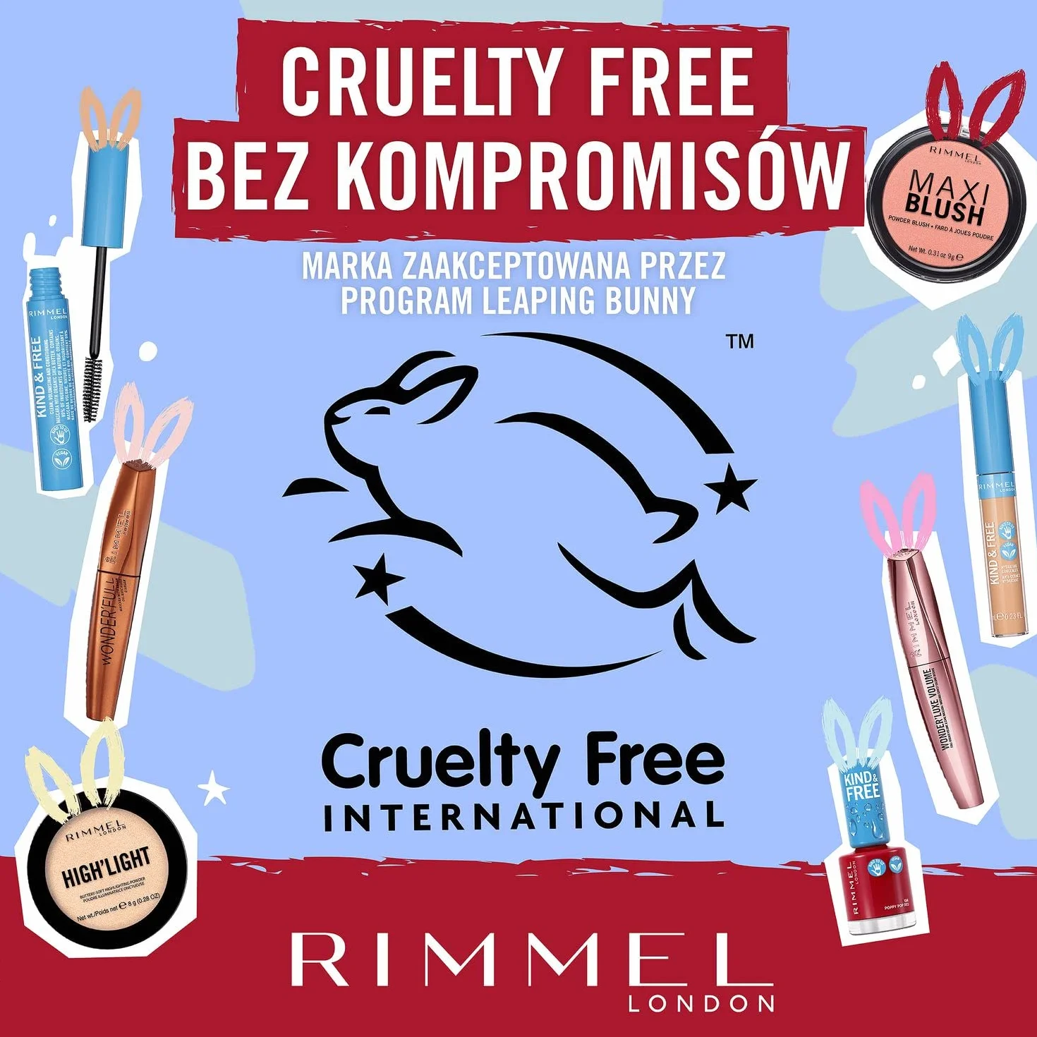 Rimmel KIND&FREE - wegański, wzmacniający lakier do paznokci, bezzapachowy, długotrwały, nr 154 Milky Bare, 8ml