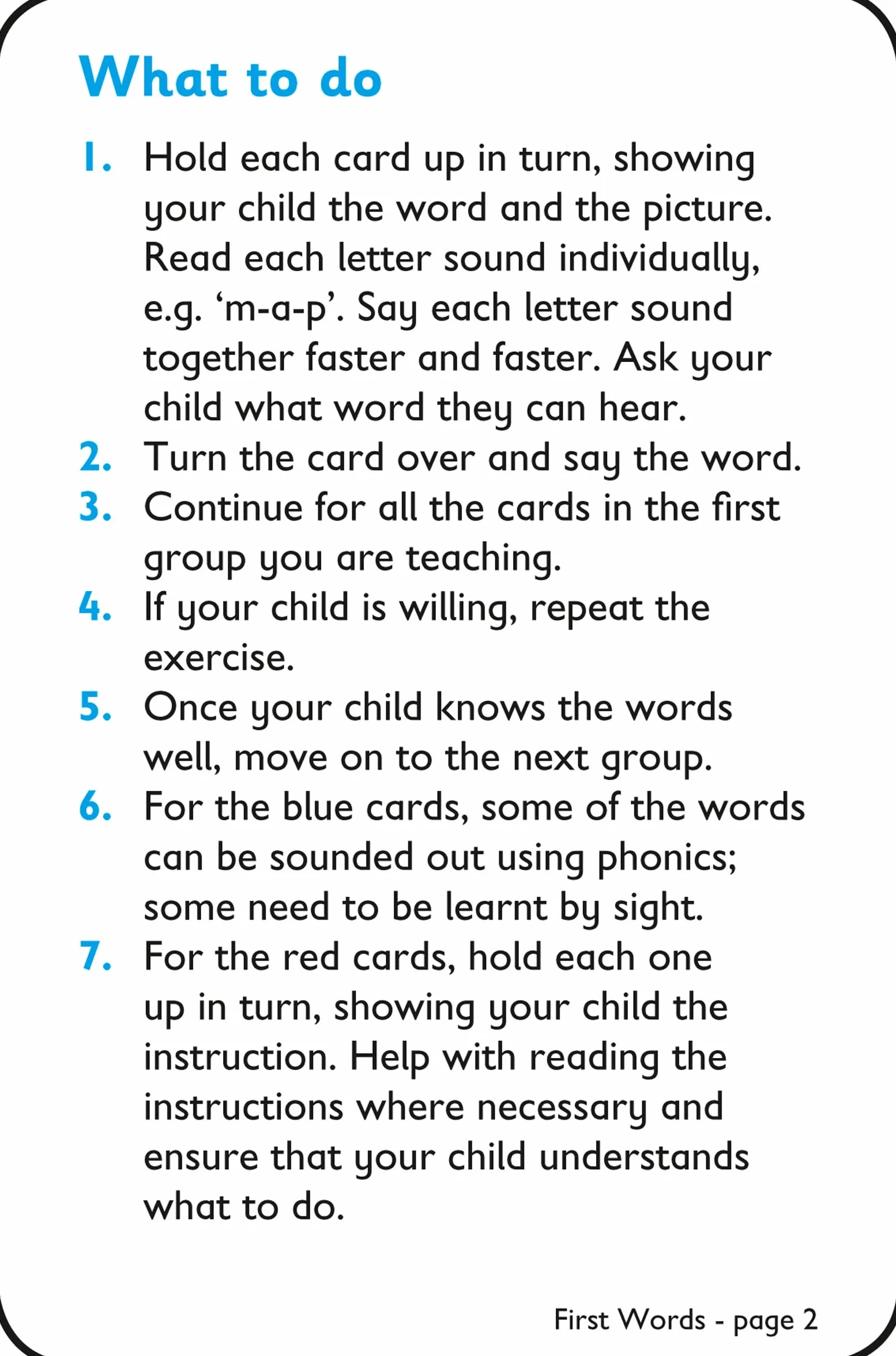 First Words Flashcards: Ideal for Home Learning