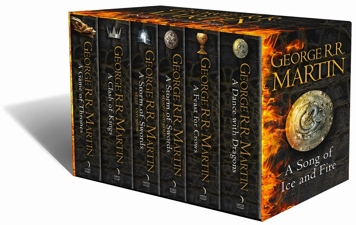 Song Of Ice & Fire A-format 6 Volume Box Set: A DANCE WITH DRAGONS / A FEAST FOR CROWS / A STORM OF SWORDS 2 / A STORM OF SWORDS 1 / A CLASH OF KINGS ... Sky TV show and phenomenon GAME OF THRONES